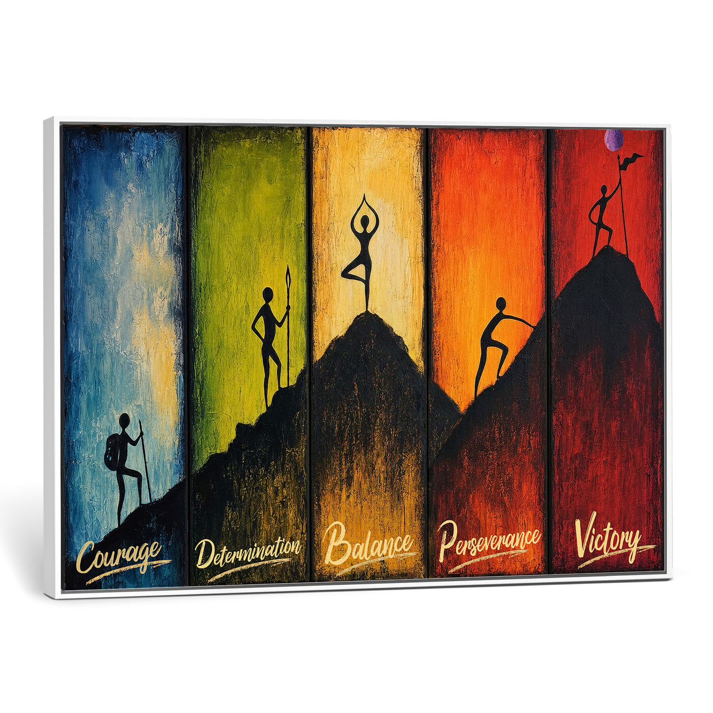 59418630-MGV-CV-36X24 - Success Journey Courage to Victory Wall Art Canvas Print - Motivational Office Decor
