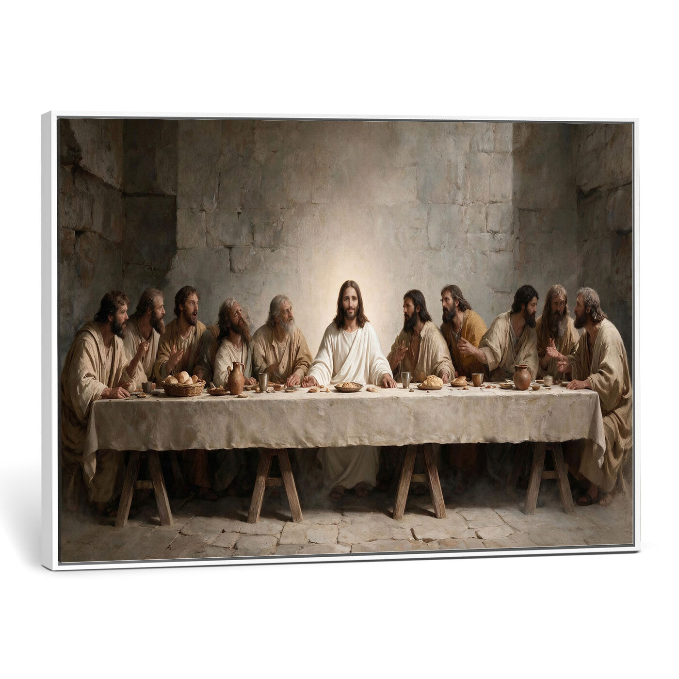 69633087-MGV-CV-36X24 - The Last Supper of Jesus Christ Wall Art Canvas Print - Classical Christian Faith Home Decor