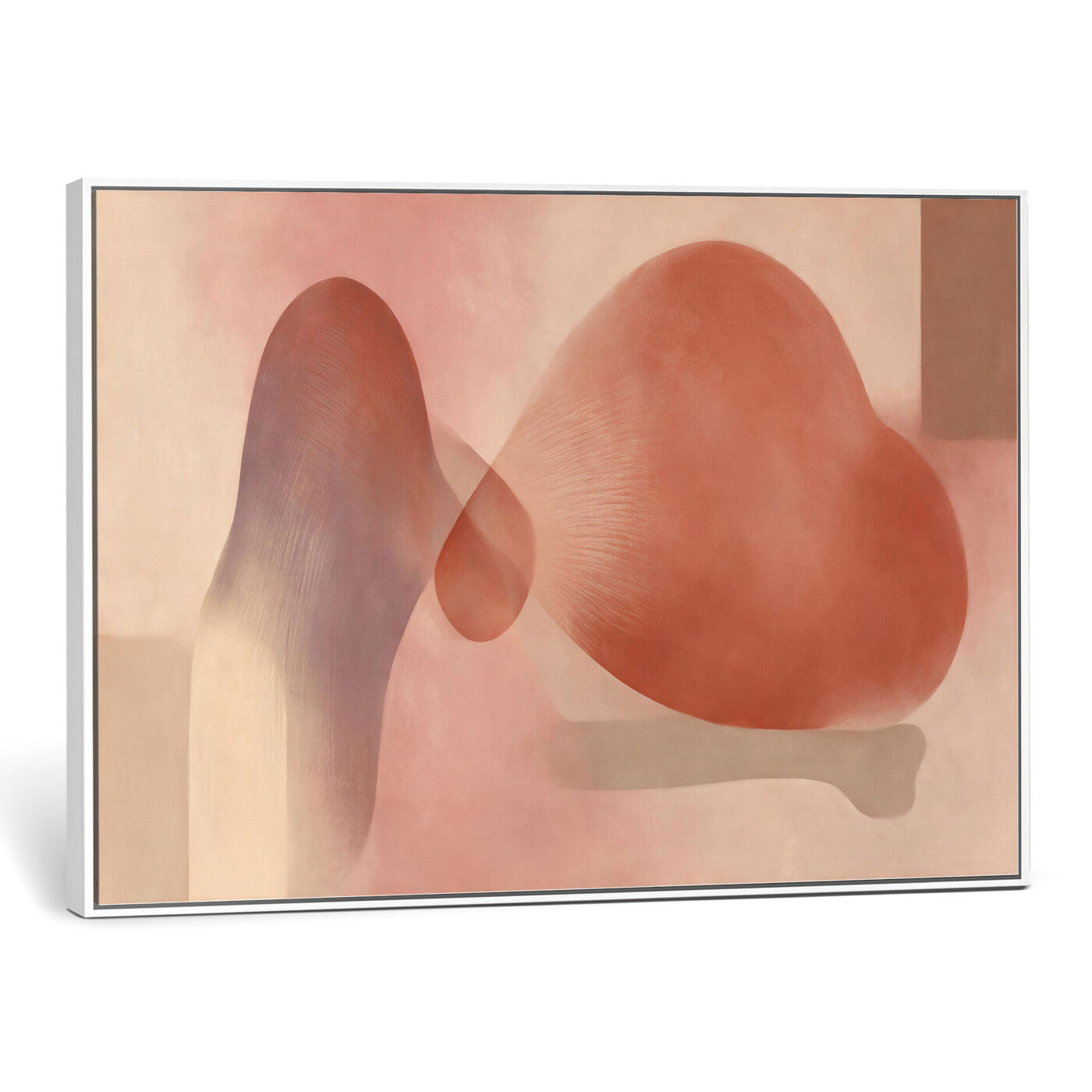 85110643-MGV-CV-36X24 - Vinna Begin Calin Biomorphic Abstract Wall Art Canvas Print, Terracotta Pink Organic Shapes Art Painting Print