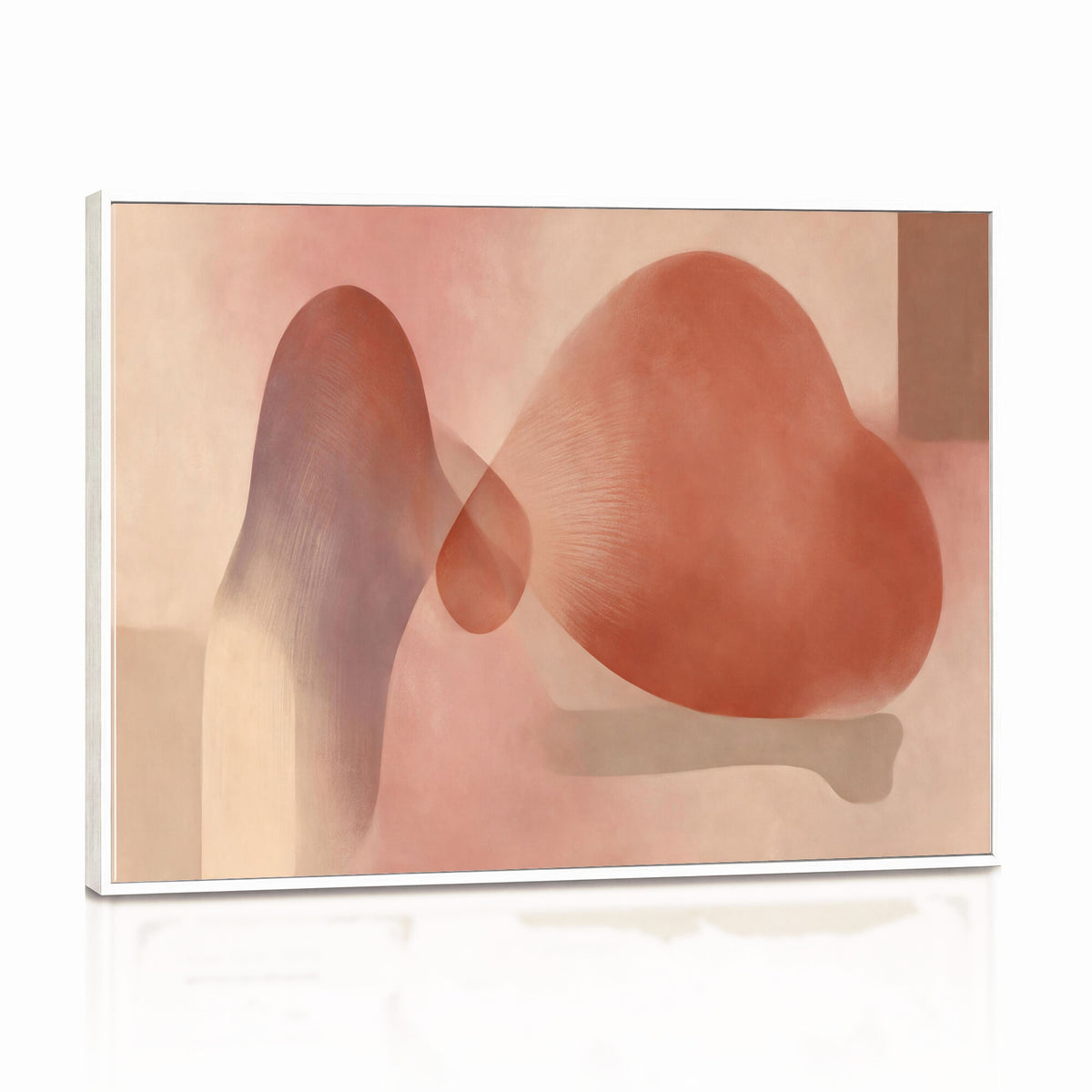 85110643-MGV-CV-36X24 - Vinna Begin Calin Biomorphic Abstract Wall Art Canvas Print, Terracotta Pink Organic Shapes