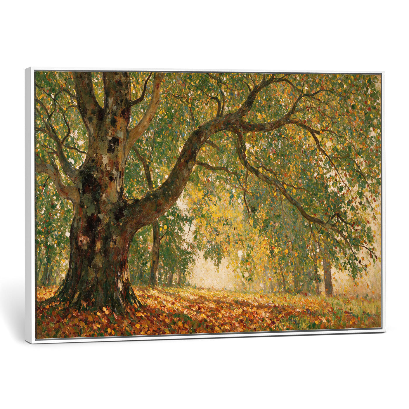 52555601-MGV-CV-36X24 - Claude Monet Style The Bodmer Oak Fontainebleau Forest Wall Art Canvas Print, Autumn Landscape Painting Print