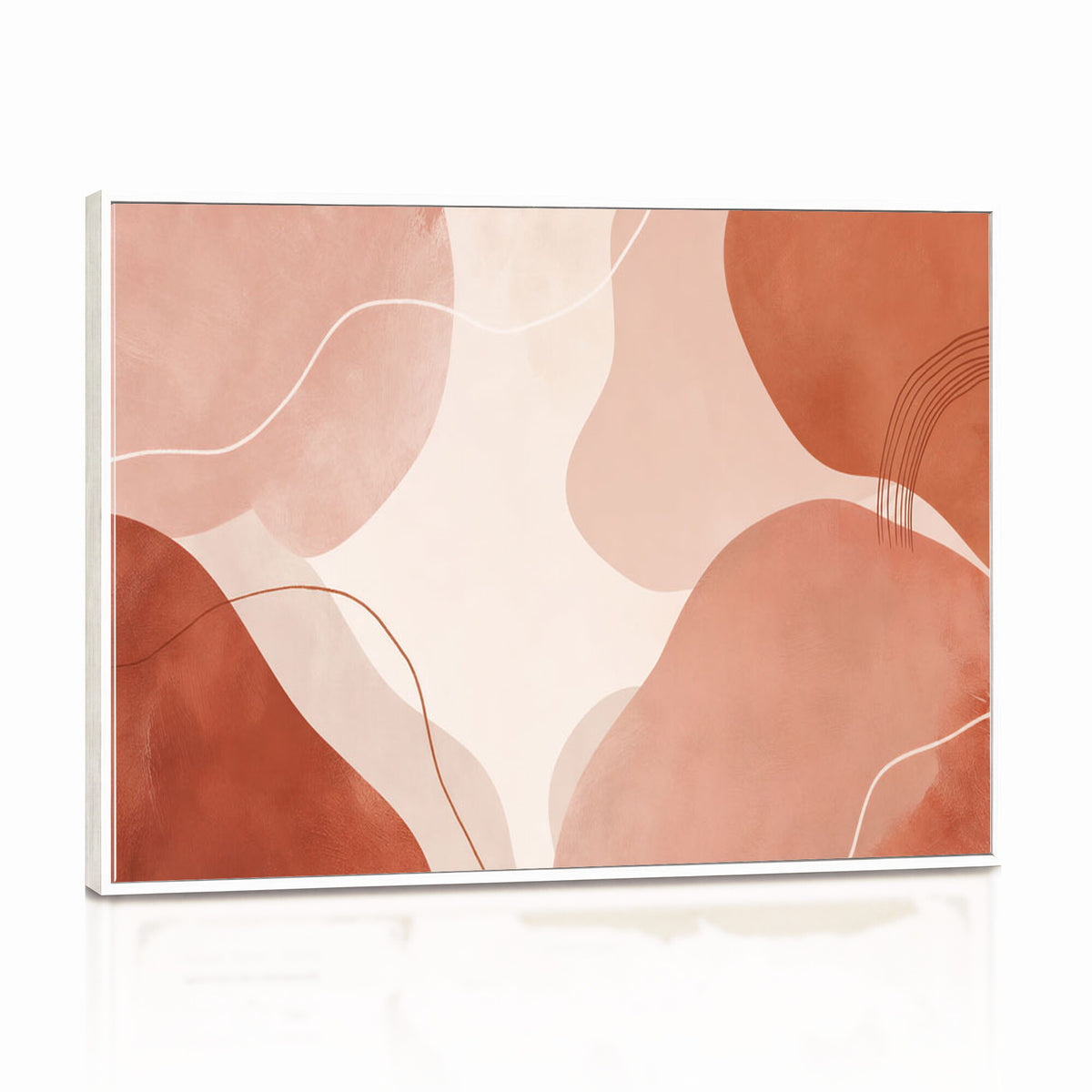 17685421-MGV-CV-36X24 - Abstract Boho Terracotta Wall Art Canvas Print, Mid Century Minimalist Painting Print