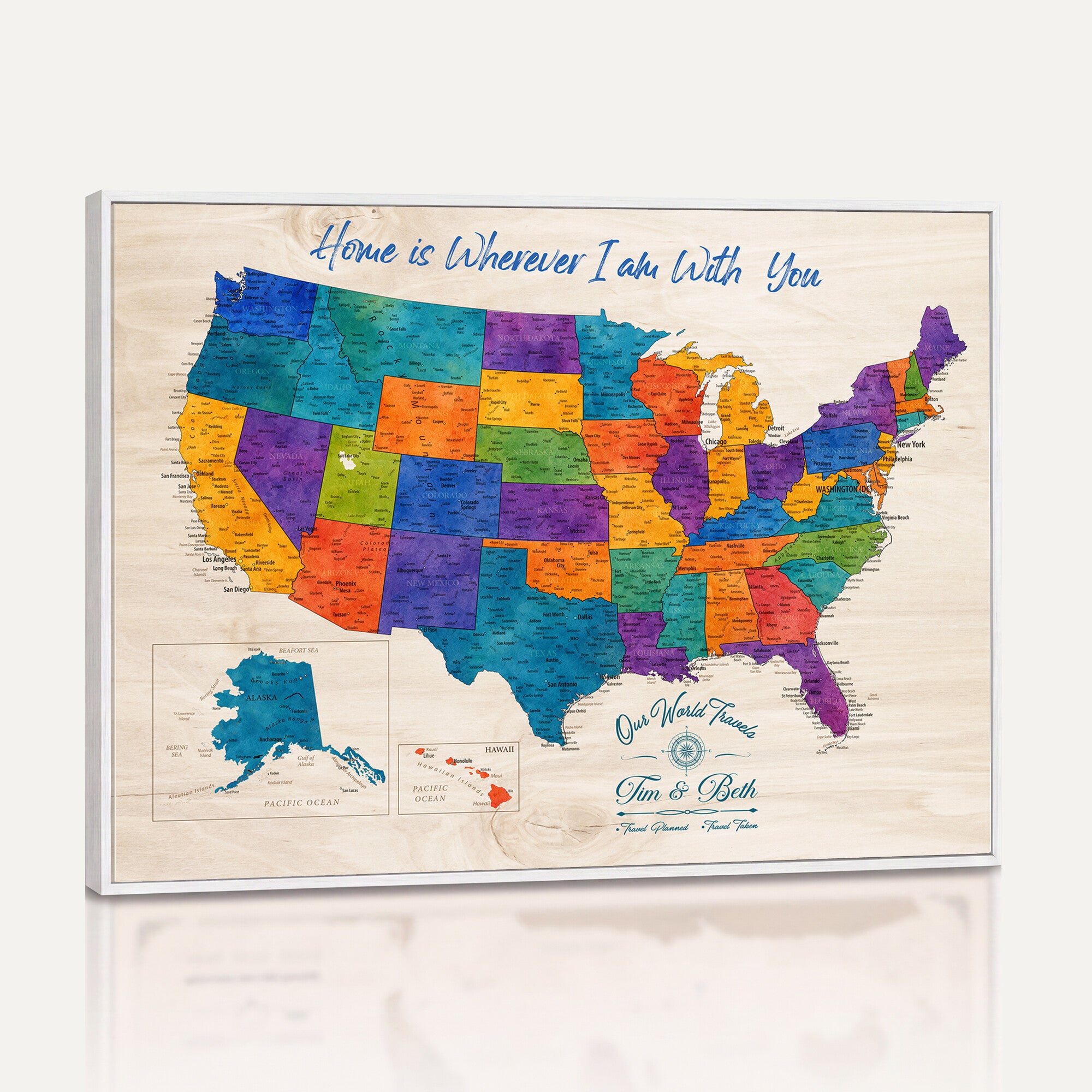588510355-MGV-CV-36X24 - Personalized USA Push Pin Travel Map – Custom United States Map Wall Art