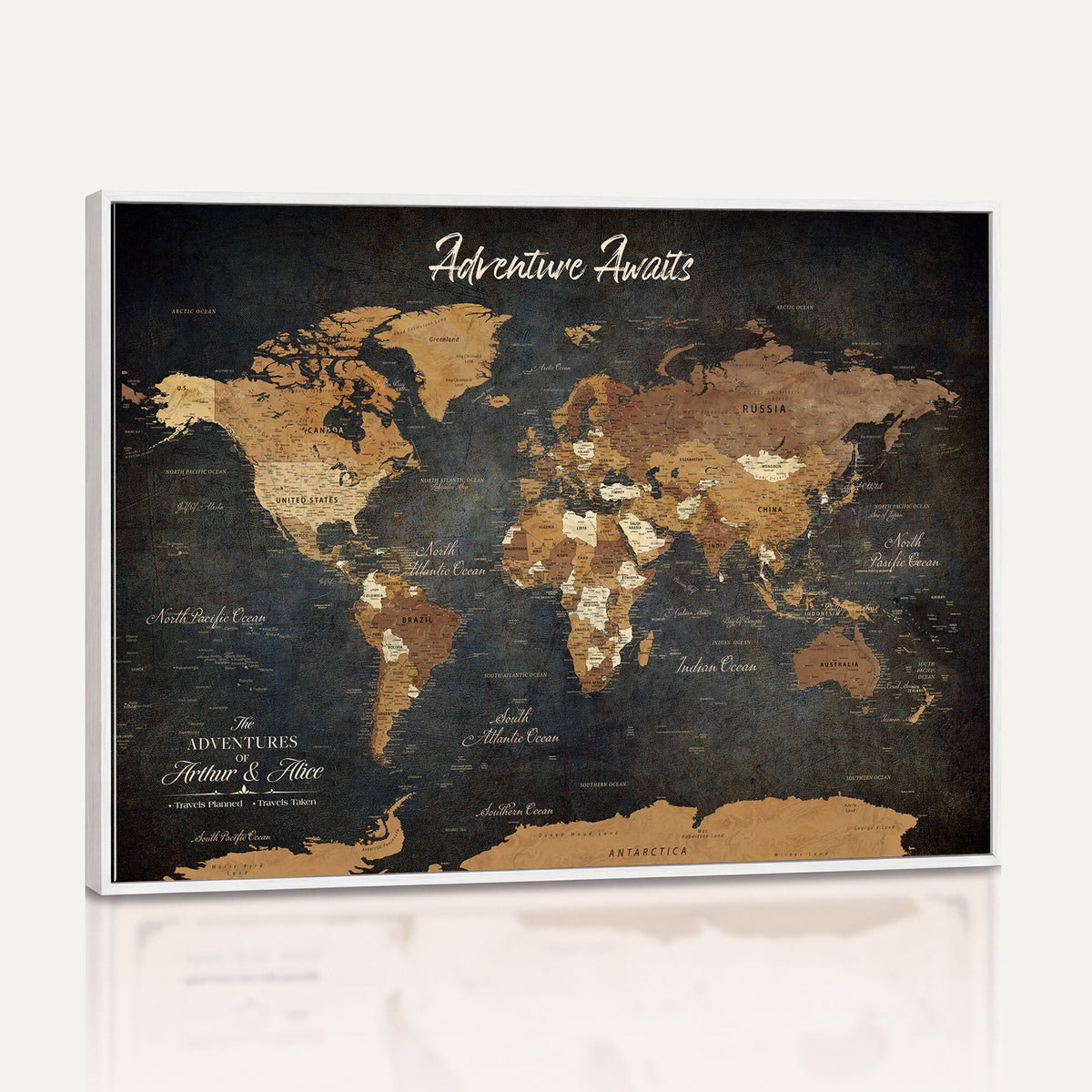 195425676576-MGV-CV-36X24 - Custom Push Pin World Map Canvas PRINT | Personalized Travel Tracker | Wedding Anniversary Gift