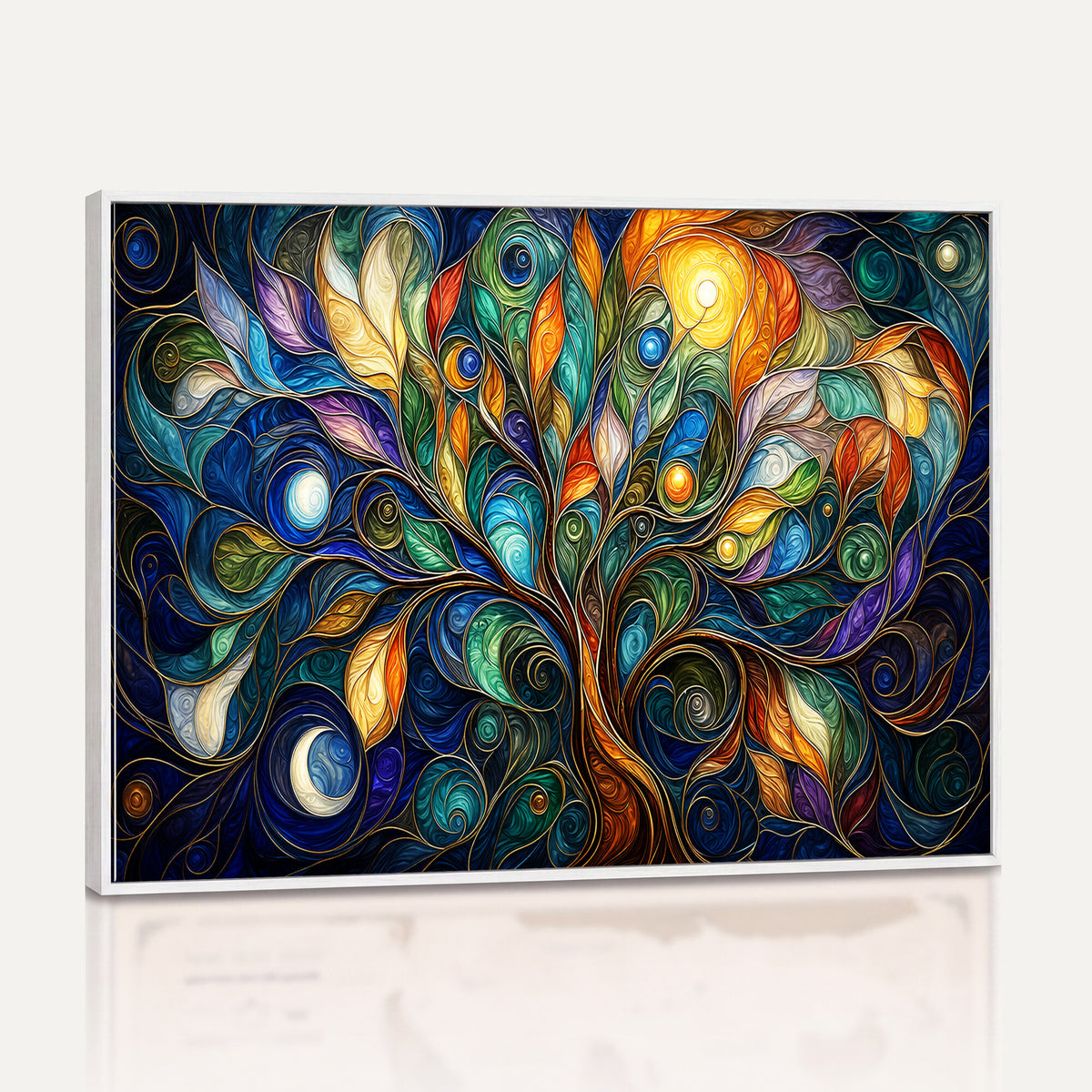 60127105-MGV-CV-36X24 - Psychedelic Tree Of Life Wall Art - Vibrant Swirl Cosmic Nature Decor