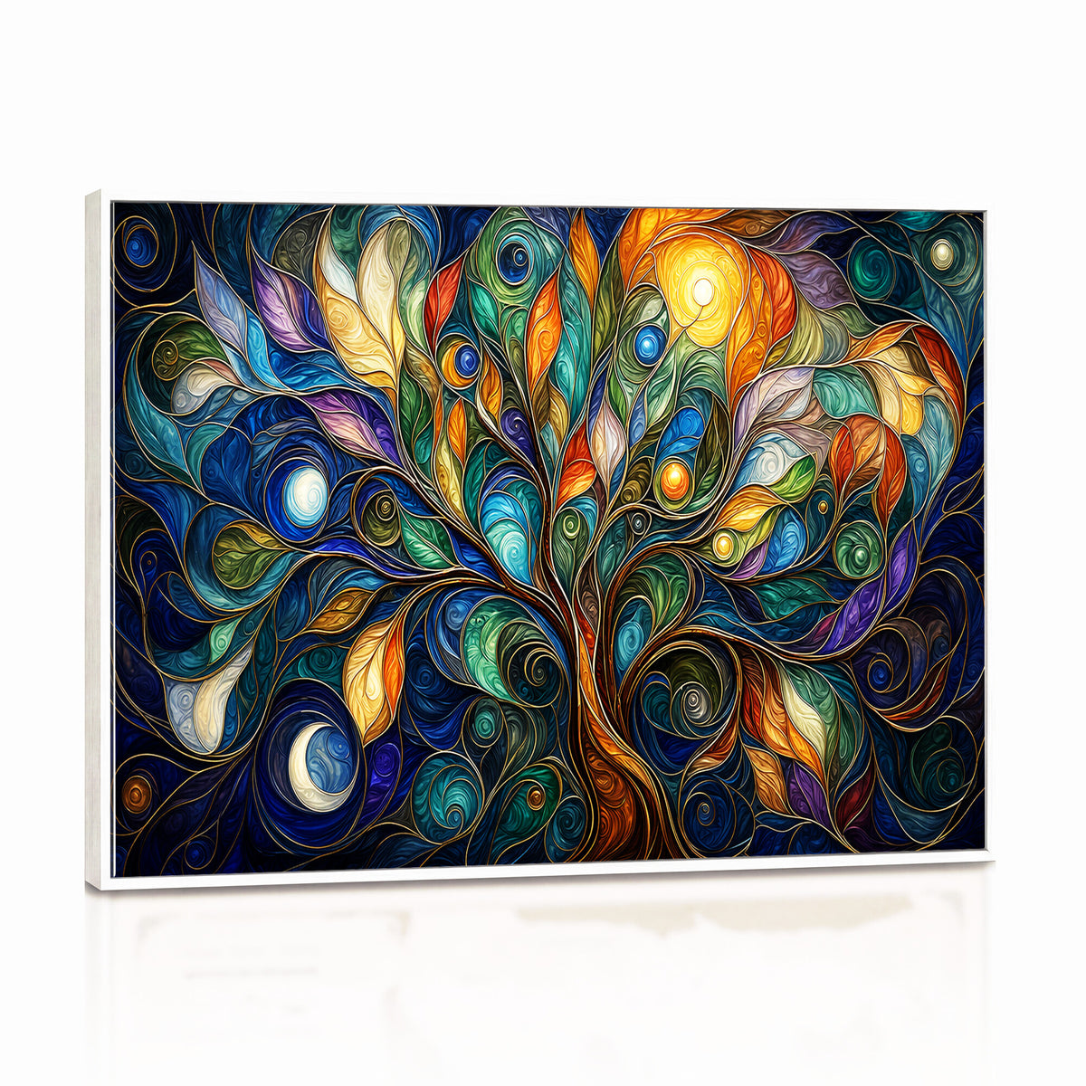 60127105-MGV-CV-36X24 - Psychedelic Tree Of Life Wall Art - Vibrant Swirl Cosmic Nature Decor