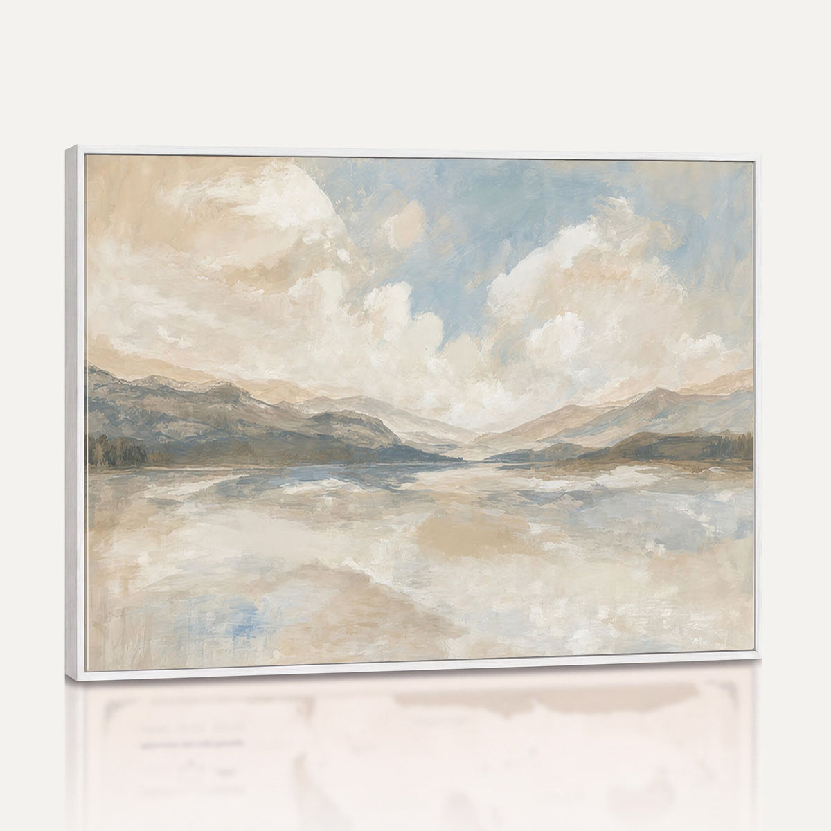 12998065-MGV-CV-36X24 - Serene Mountain and Lake Landscape Canvas Wall Art