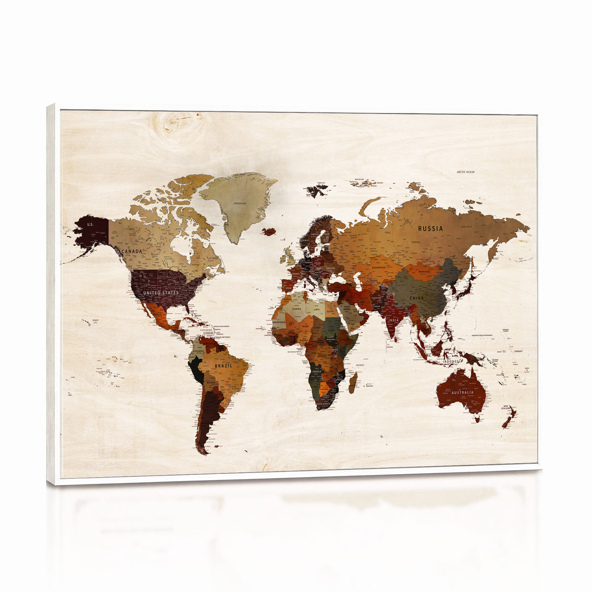 35728547D-MGV-CV-36X24 - Custom Push Pin World Map Wall Art Canvas Print – Personalized Travel Tracker with Pins Framed Large for Home and Office Decor