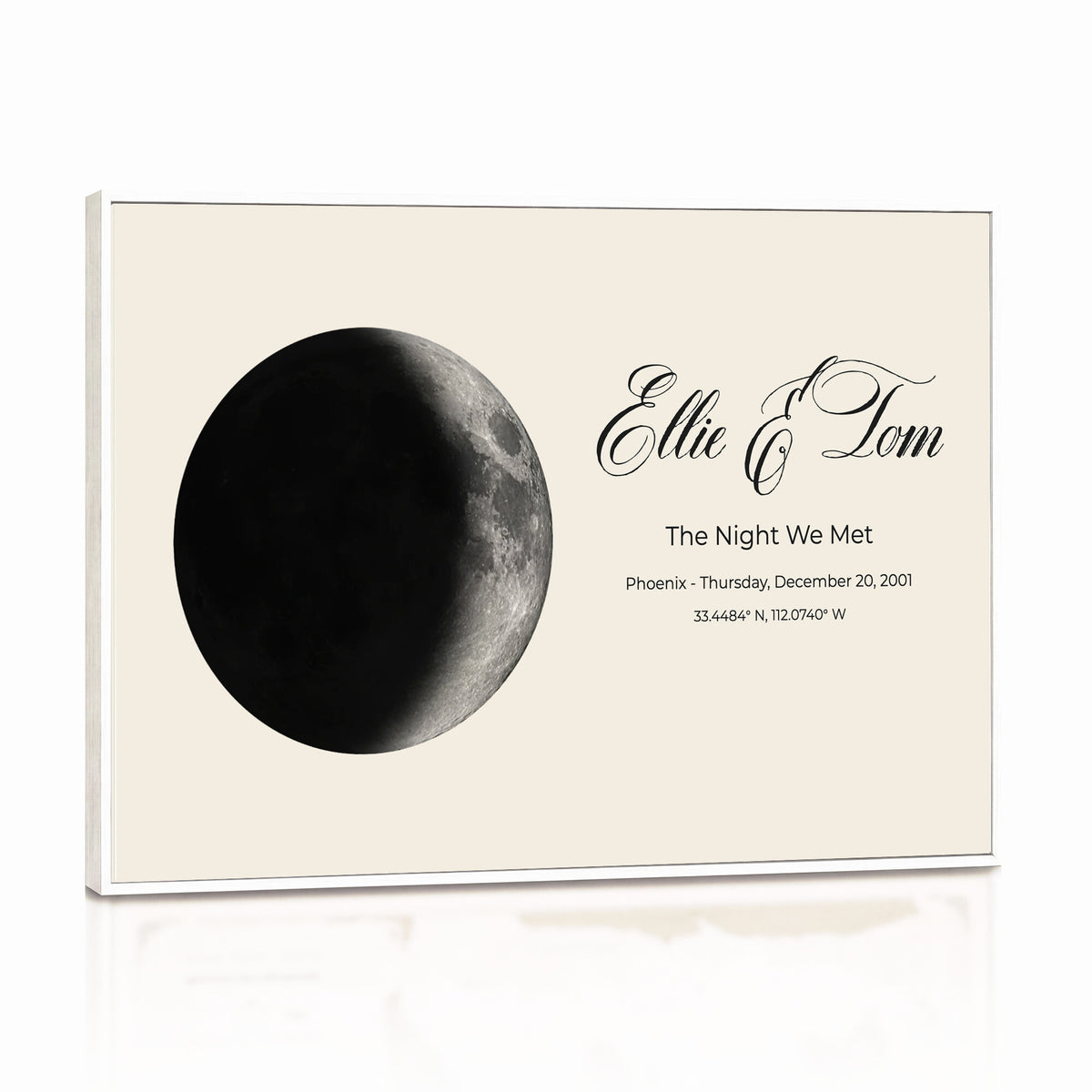 CSTM914MOON-MGV-CV-36X24 - Moon Phase Canvas Print – Personalized Moon from the Night You Met Wall Art
