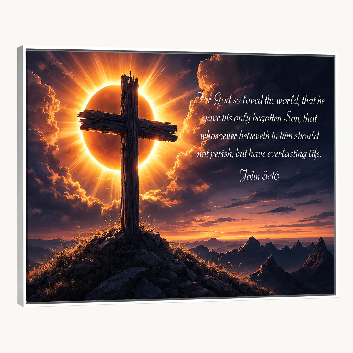 Custom Bible Verse Cross Canvas, Personalized Christian Wall Art