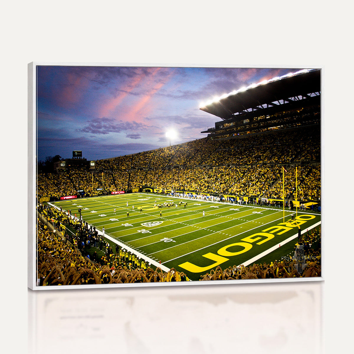 72017-MGV-CV-36X24 - University of Oregon Ducks Football Team Print, Eugene, Framed and Ready to Hang
