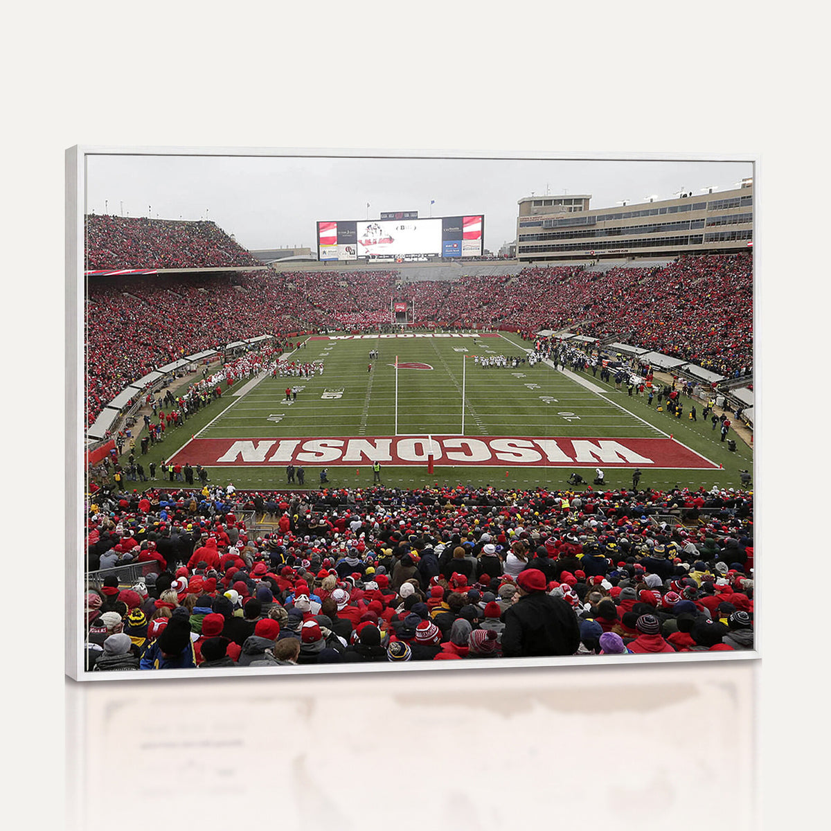 23461-MGV-CV-36X24 - Wisconsin Badgers Team Print Canvas, Madison Camp Randall Stadium Wall Art