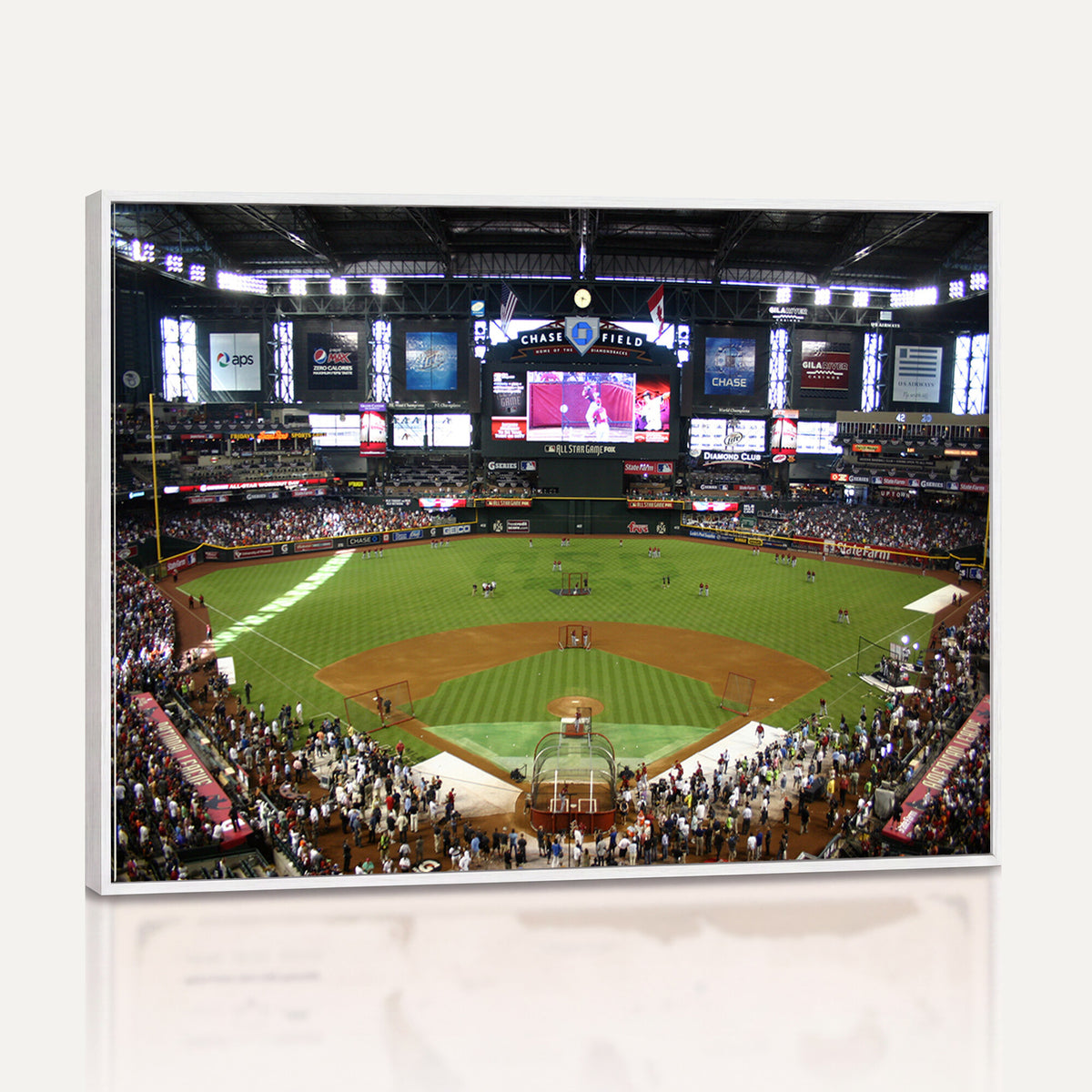 91630-MGV-CV-36X24 - Arizona Diamondbacks Baseball Team Print, Phoenix Chase Field Baseball Stadium Wall Art