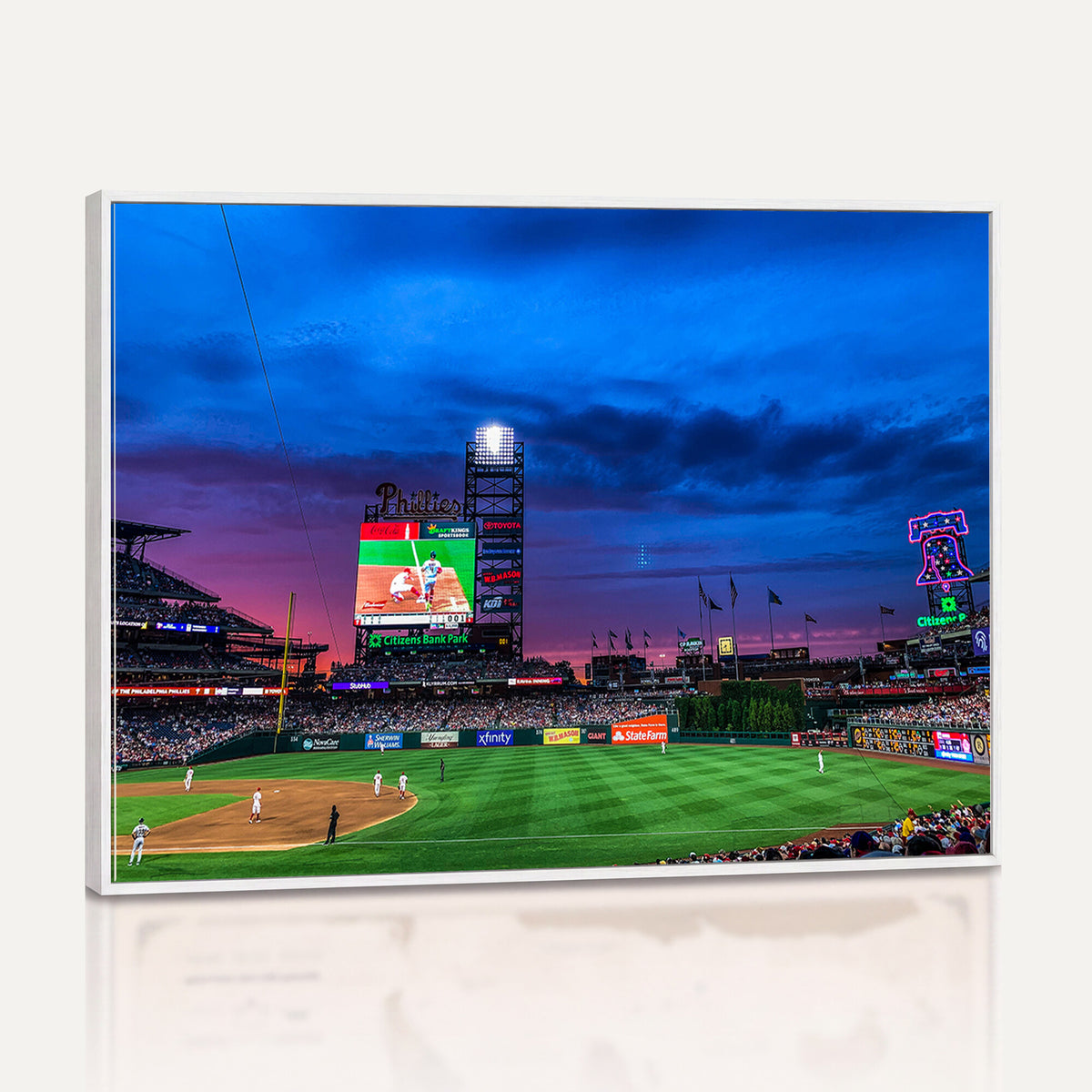 20427-MGV-CV-36X24 - Philadelphia Phillies Baseball Team Print, Citizens Bank Park, Extra Large Game Room Wall Decor