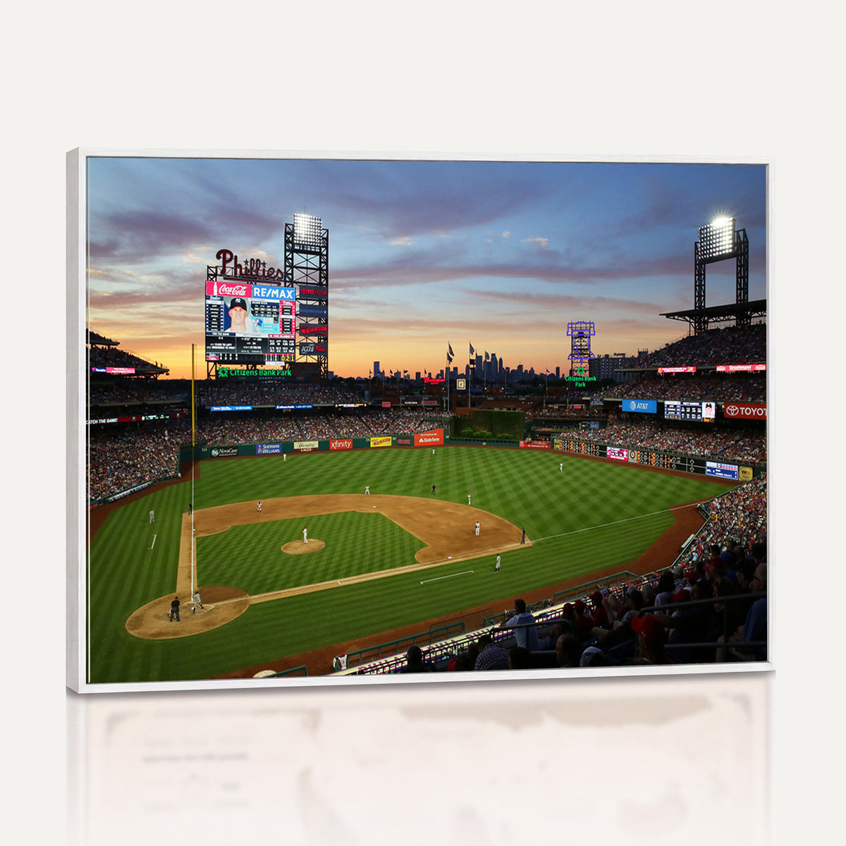 13778-MGV-CV-36X24 - Citizens Bank Park Philadelphia Phillies Wall Art Canvas | 3-Panel Canvas Print of Phillies Stadium