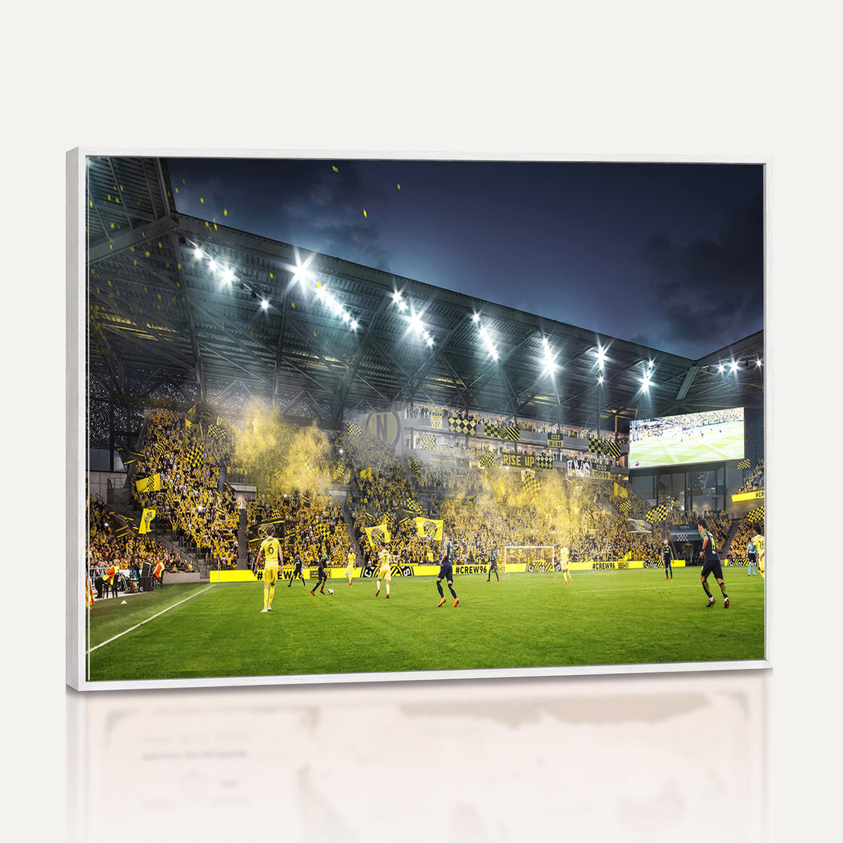 65820-MGV-CV-36X24 - Columbus Crew Stadium Match Triple Canvas Wall Art - Dynamic MLS Game Scene Canvas Wall Art