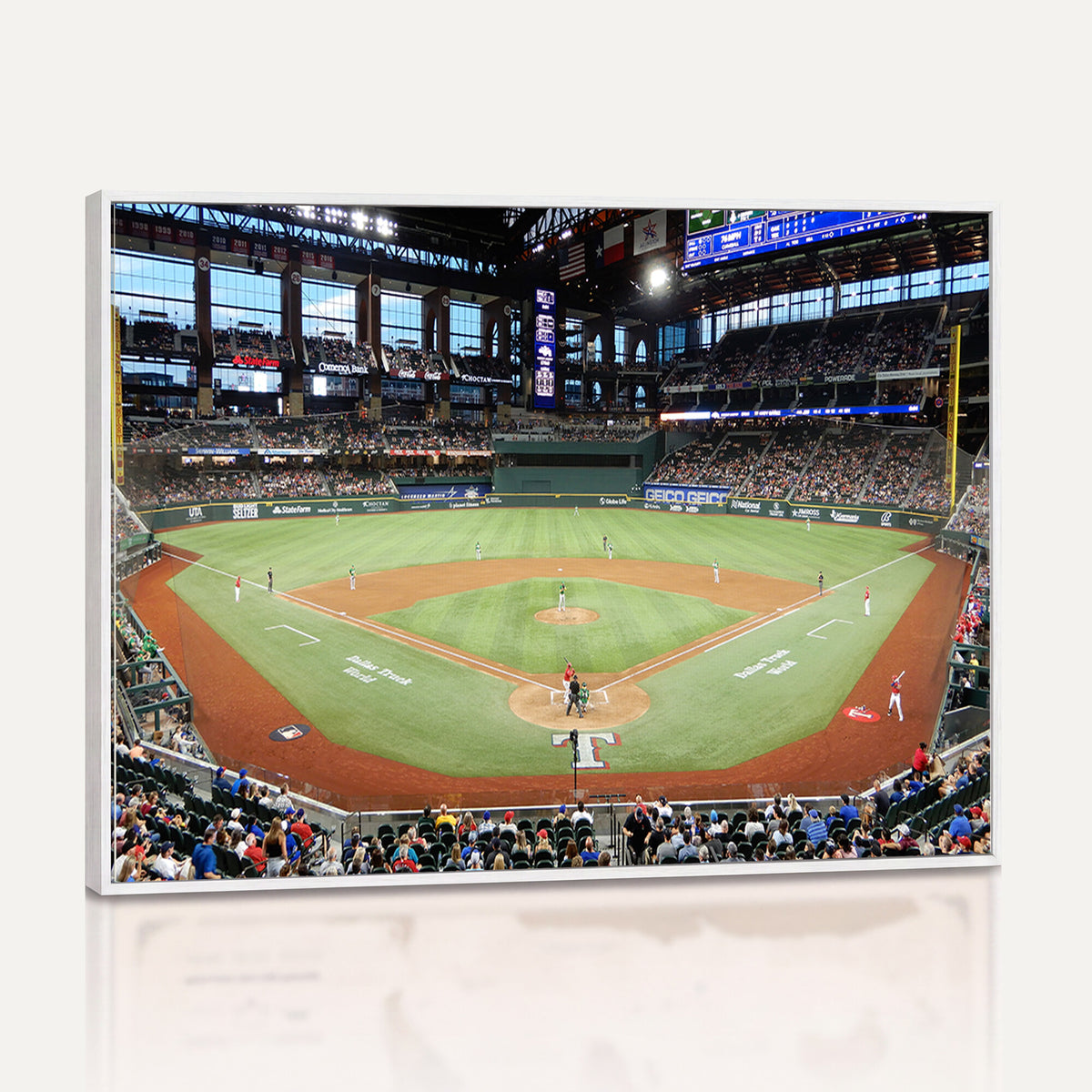 78468-MGV-CV-36X24 - Texas Rangers Baseball Team Print, Arlington Globe Life Field Stadium Wall Art