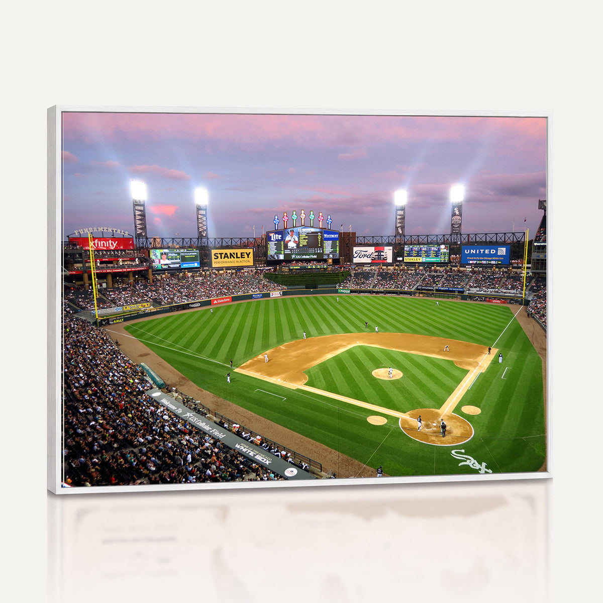 38470-MGV-CV-36X24 - Chicago White Sox Baseball Team Print Canvas, Guaranteed Rate Field Stadium Wall Art