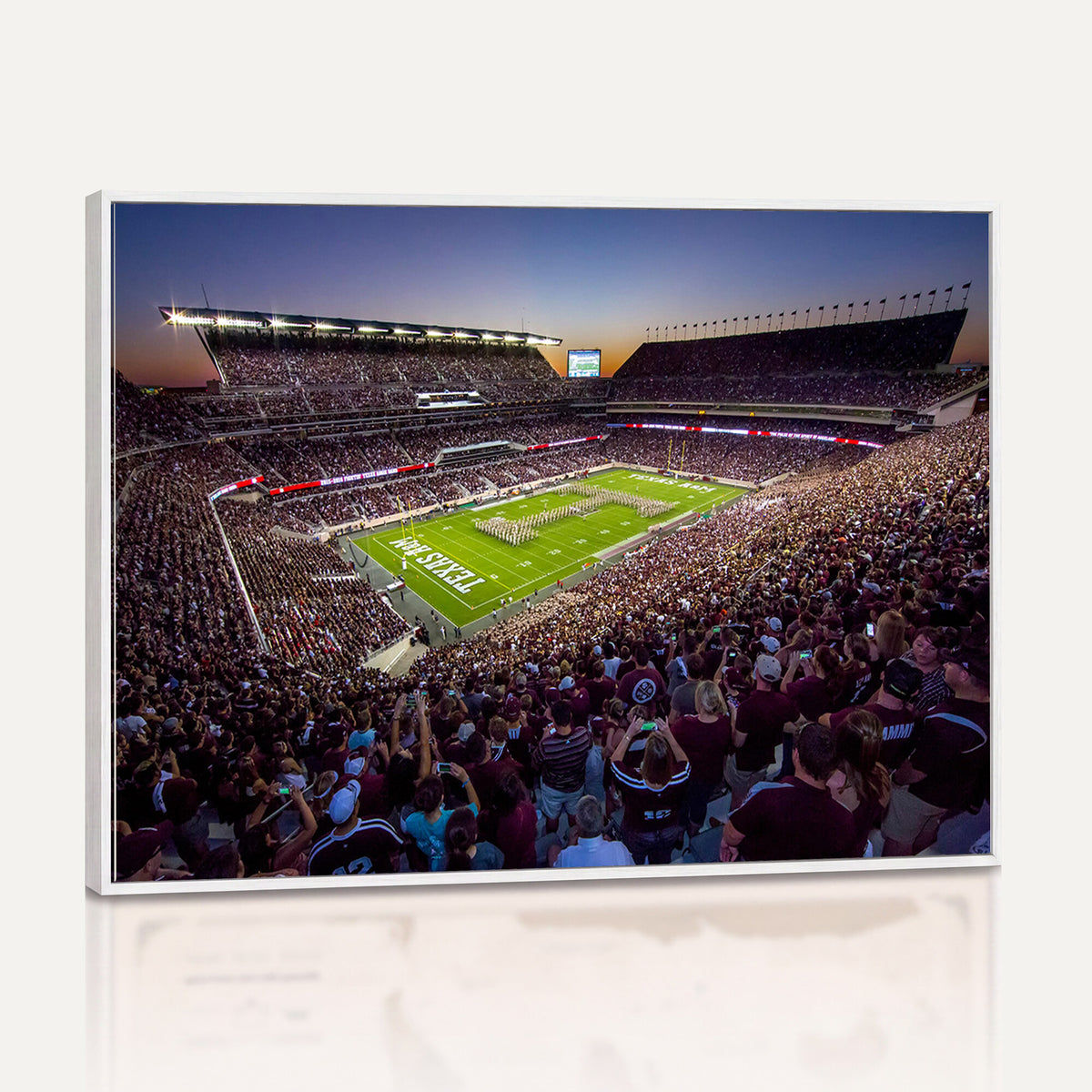 25148-MGV-CV-36X24 - Texas A&M University Aggies Football Team Print, College Station Kyle Field, Framed and Ready to Hang