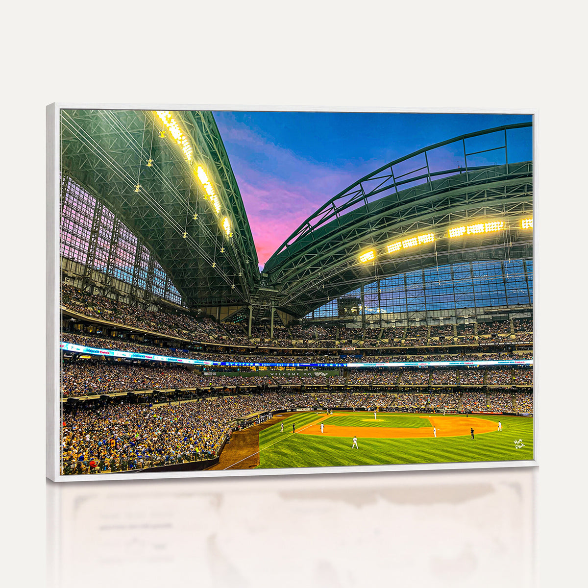 17006-MGV-CV-36X24 - Milwaukee Brewers Baseball Team Print Canvas, American Family Field Stadium Wall Art