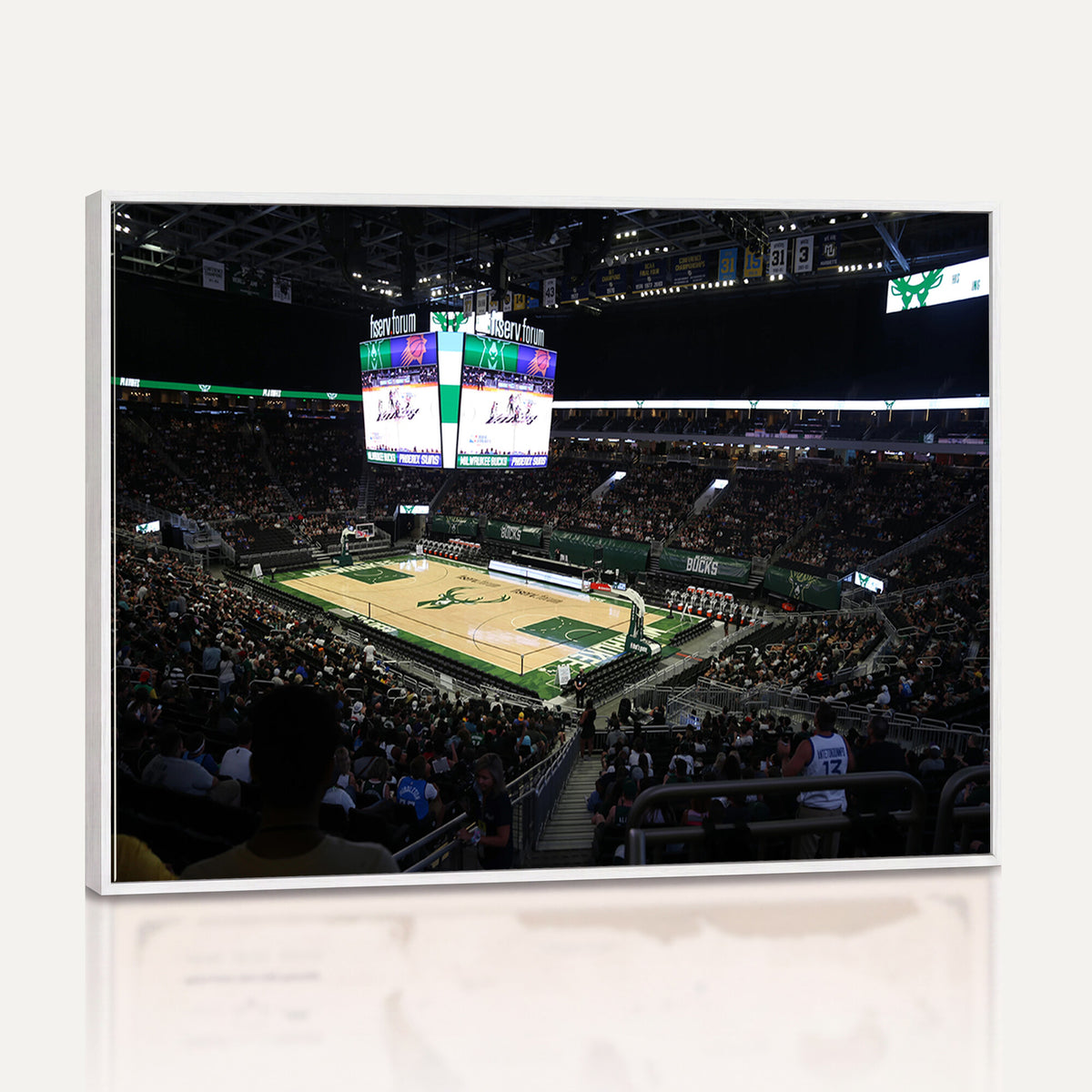 69882-MGV-CV-36X24 - Milwaukee Bucks Basketball Print, Fiserv Forum Stadium Wall Art