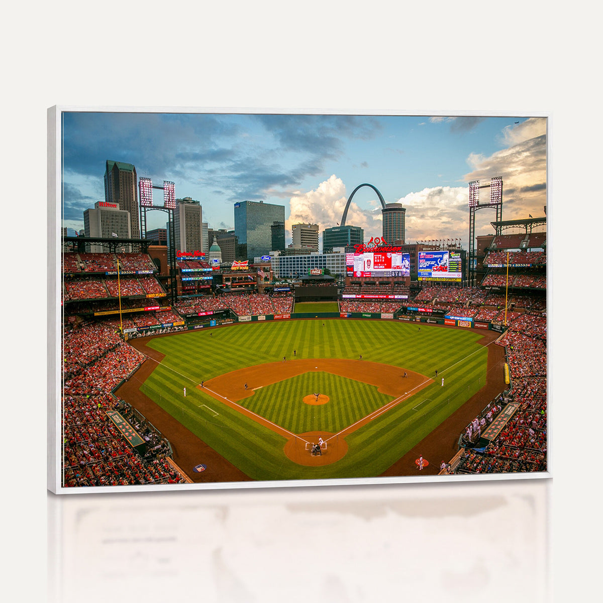 34054-MGV-CV-36X24 - St. Louis Cardinals Baseball Team Print, Busch Stadium Wall Art, Framed and Ready to Hang