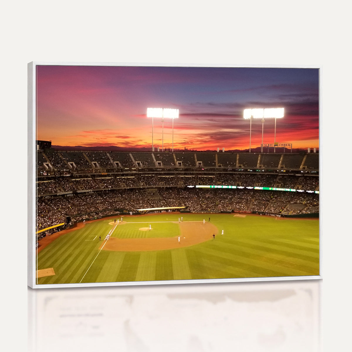 73718-MGV-CV-36X24 - Oakland Athletics Baseball Team Print, Oakland Coliseum