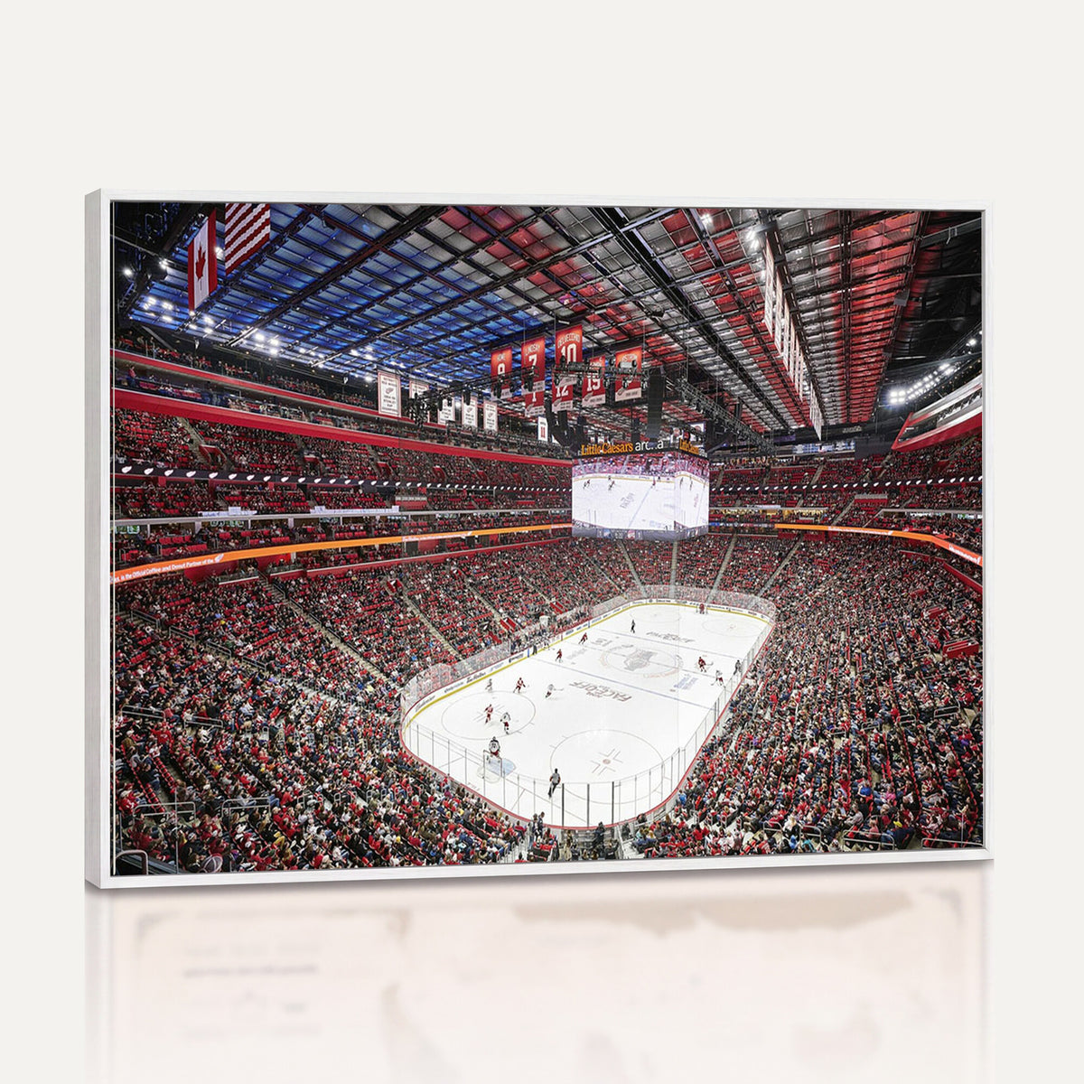 62263-MGV-CV-36X24 - Barton Malow Little Caesars Arena Detroit Wall Art Canvas Print - Detroit Hockey and Basketball