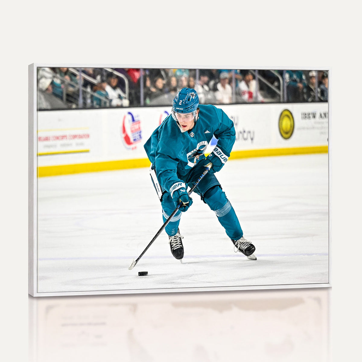 69179-MGV-CV-36X24 - San Jose Sharks Ice Hockey Player Wall Art Canvas Print