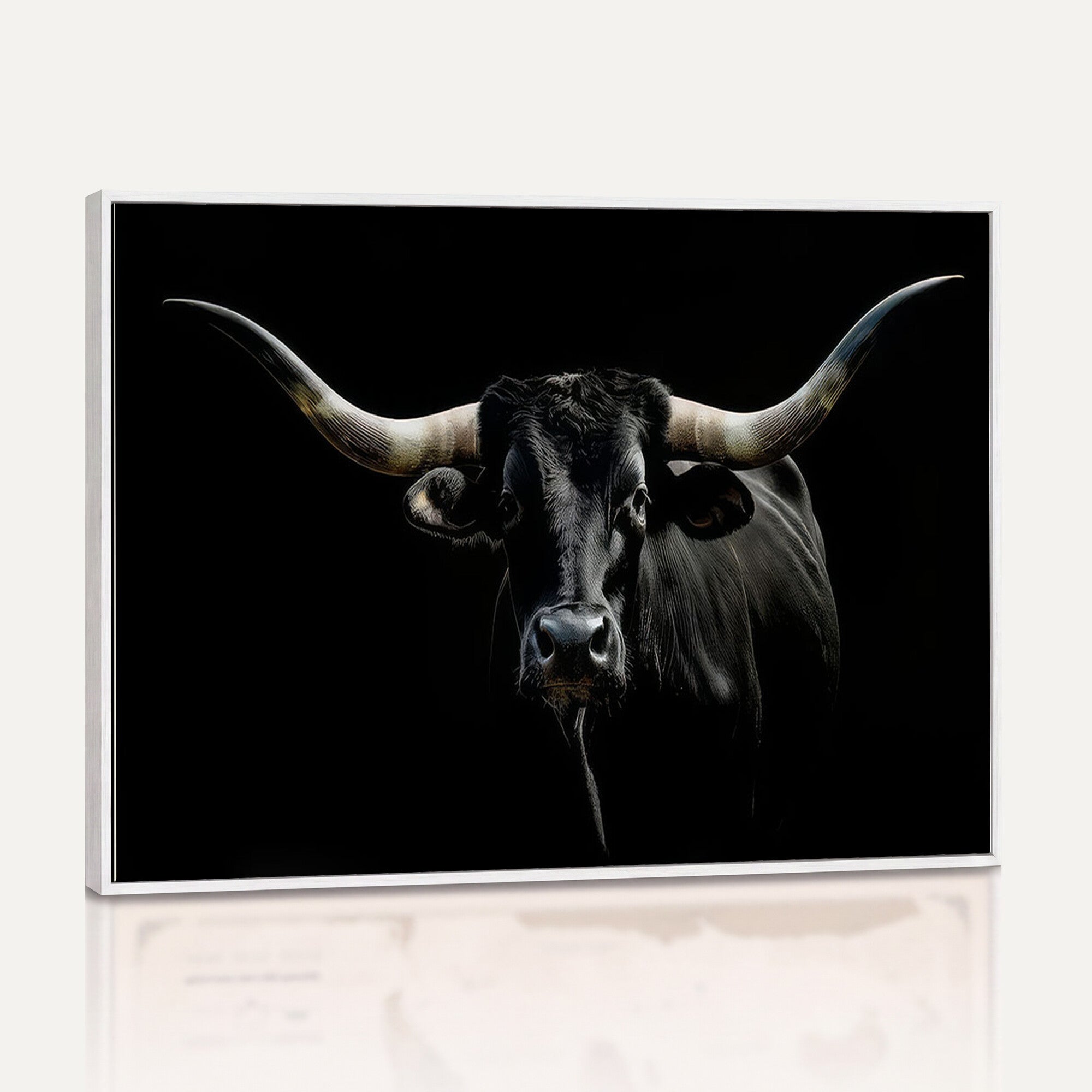 37889-MGV-CV-36X24 - Texas Longhorn Canvas Wall Art - Rustic Western Longhorn Bull Print in Brown & Black - Farmhouse Decor for Living Room, Office, or Ranch