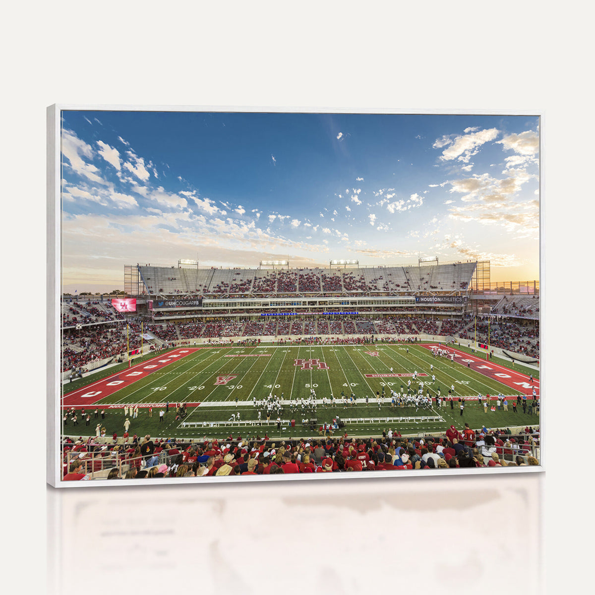 36612-MGV-CV-36X24 - Framed Houston Cougars Football Team Print - Houston TDECU Stadium Wall Art Canvas Print