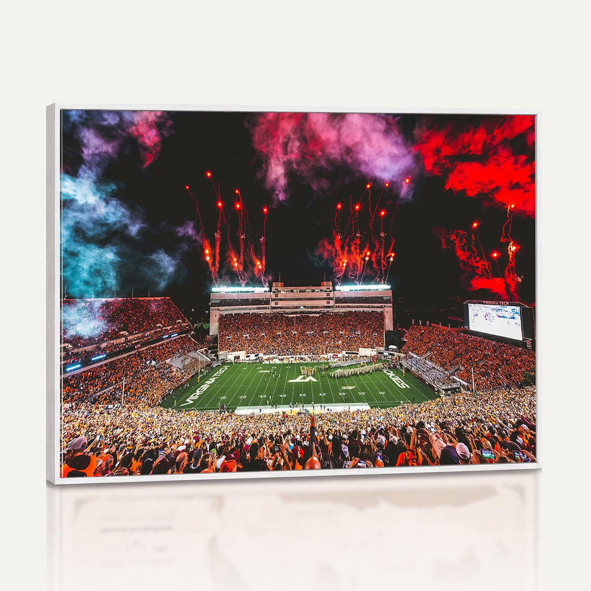 65761-MGV-CV-36X24 - Virginia Tech Hokies Football Team Print - Blacksburg Lane Stadium Wall Art Canvas Print