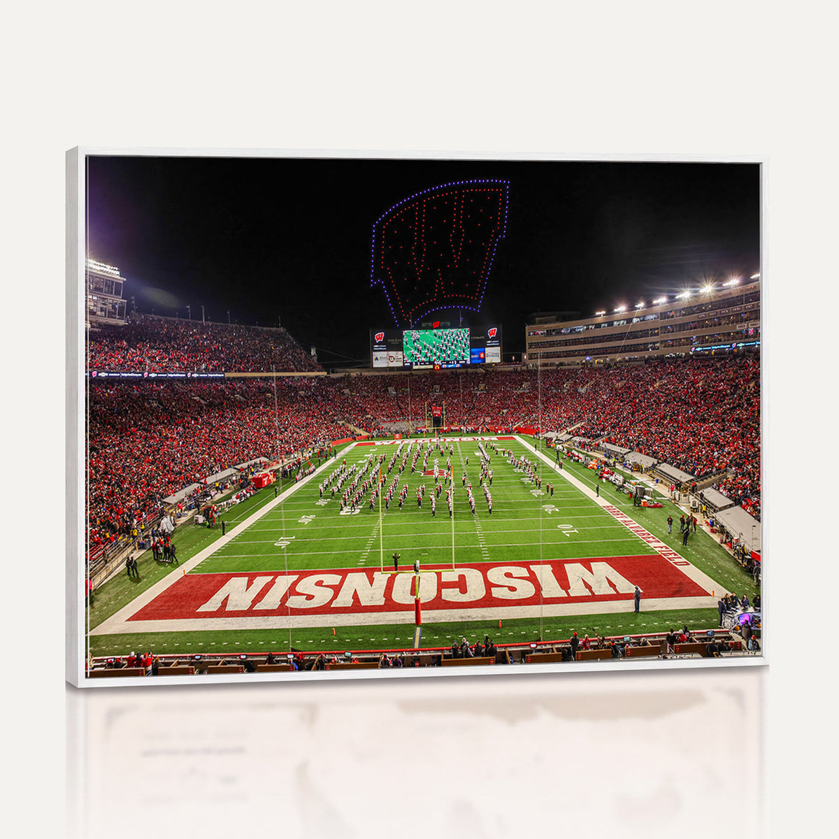 34125-MGV-CV-36X24 - Wisconsin Badgers Football Team Print Canvas- Madison Camp Randall Stadium Wall Art Canvas Print