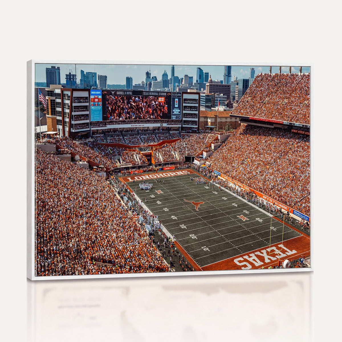 92103-MGV-CV-36X24 - University of Texas Longhorns Football Team Print - Austin Darrell K Royal-Texas Memorial Stadium