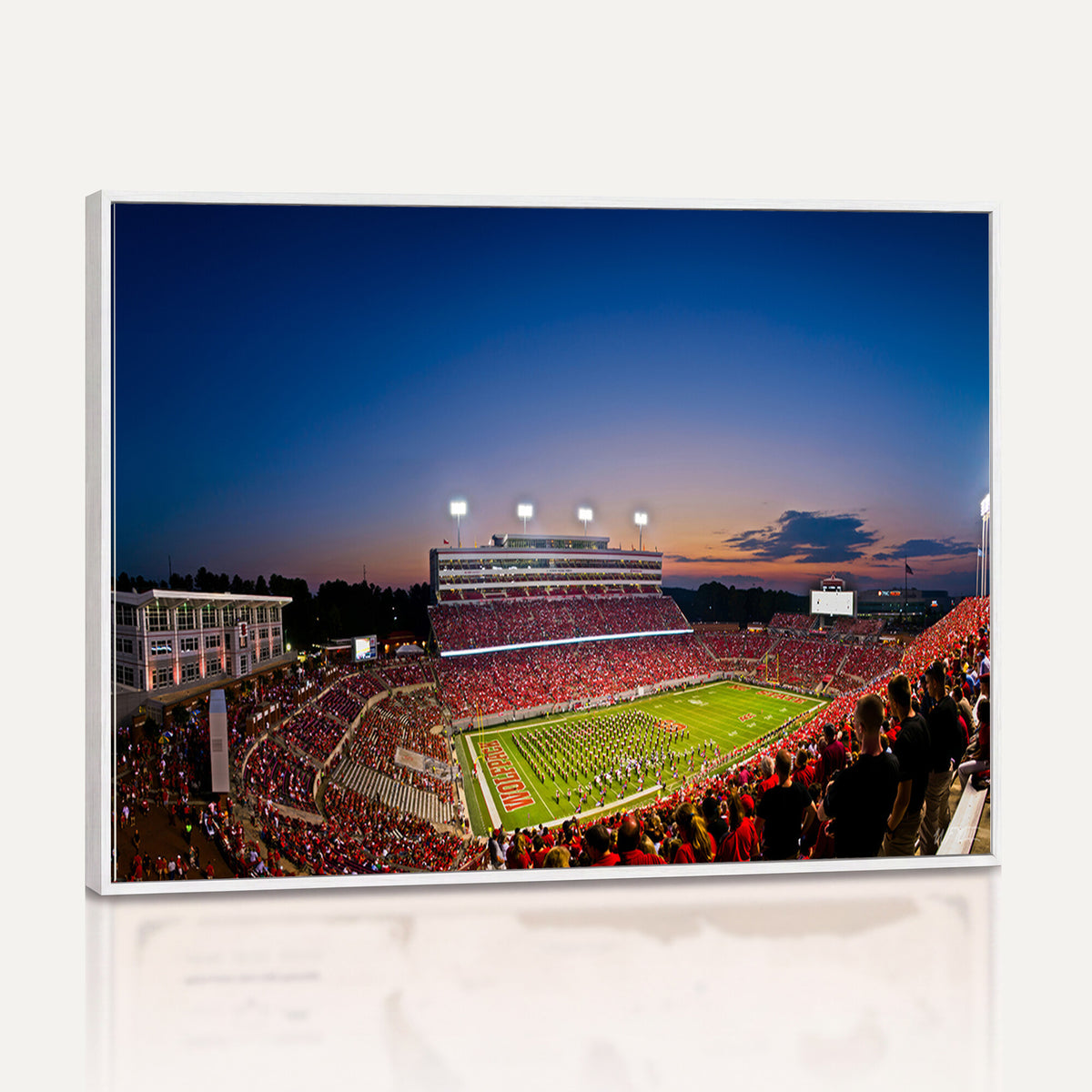 76202-MGV-CV-36X24 - Wolfpack Football Team Wall Art Print - Raleigh Carter-Finley Stadium Wall Art Canvas Print