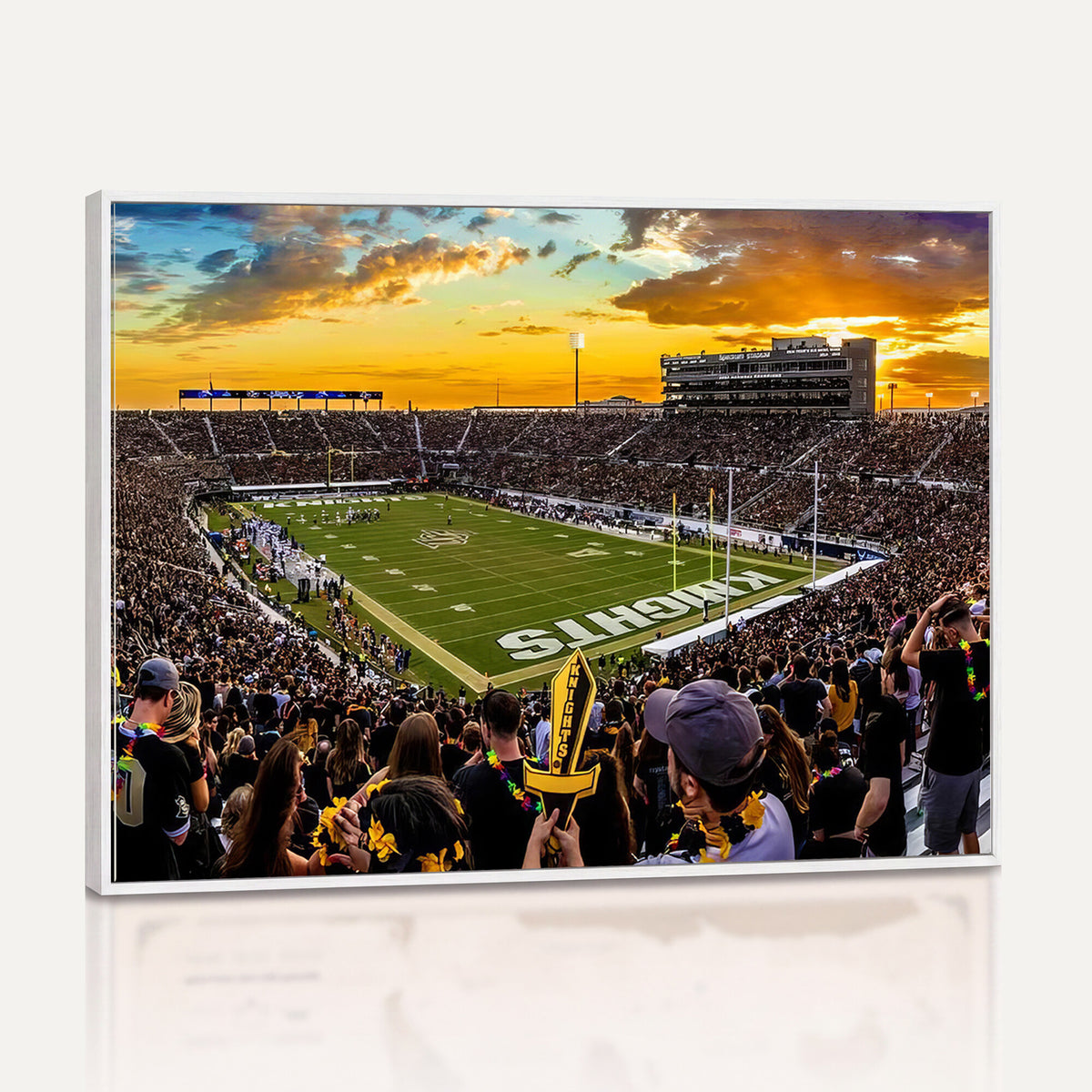66803-MGV-CV-36X24 - UCF Knights Football Team Print - Orlando FBC Mortgage Stadium, UCF Knights Wall Art Canvas Print