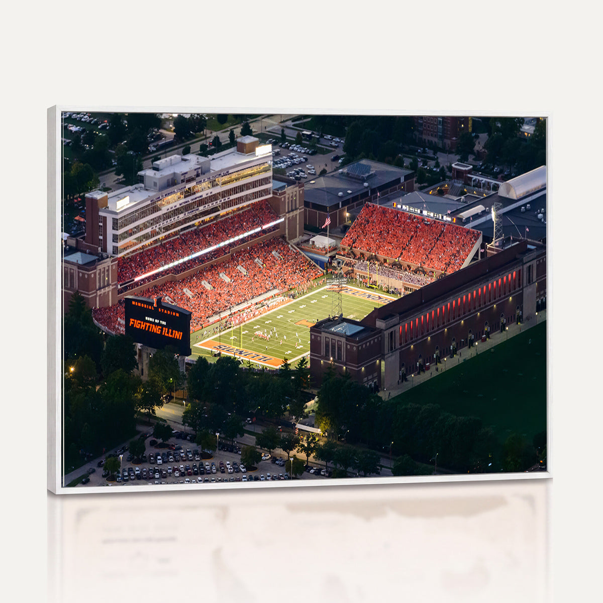 78052-MGV-CV-36X24 - University of Illinois Fighting Illini Football Team Print - Champaign Illinois Memorial Stadium