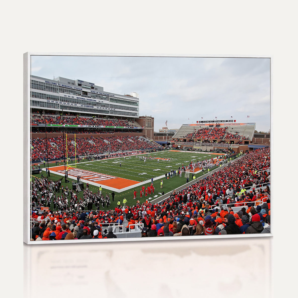 86851-MGV-CV-36X24 - University of Illinois Fighting Illini Football Team Print - Champaign Illinois Memorial Stadium