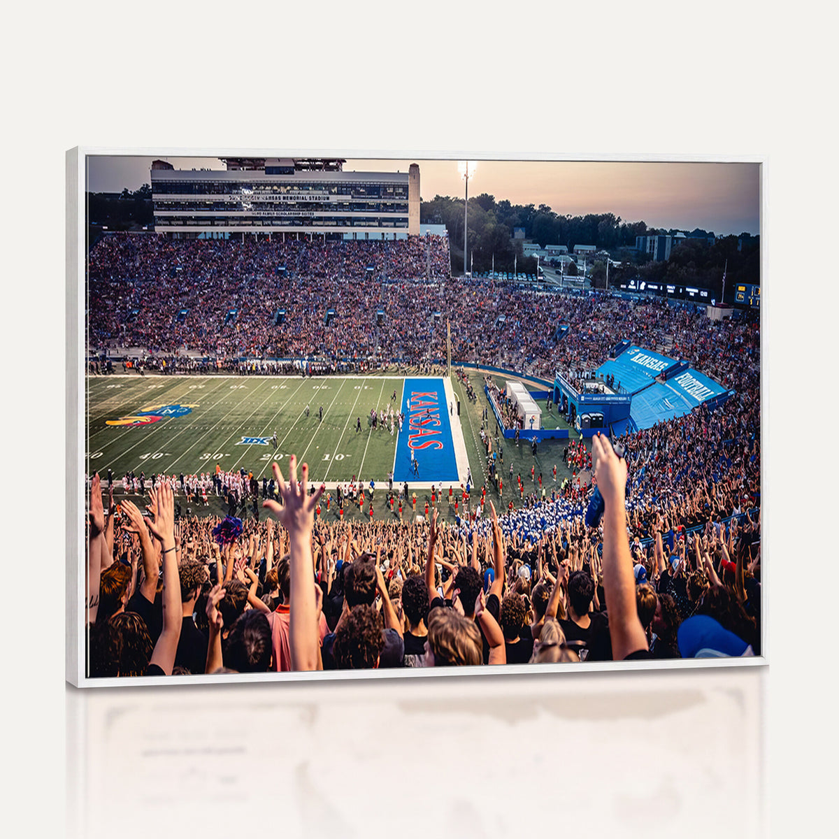 40169-MGV-CV-36X24 - University of Kansas Jayhawks Football Team Art Print - Lawrence Kansas Memorial Stadium Wall Art