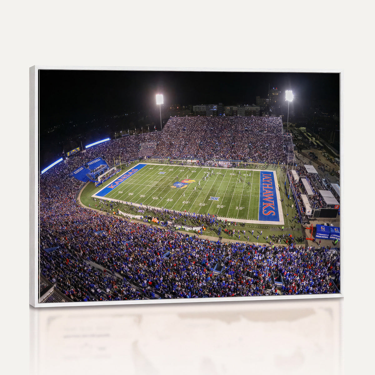 69760-MGV-CV-36X24 - University of Kansas Jayhawks Football Team Print - Lawrence Kansas Memorial Stadium Wall Art Canvas