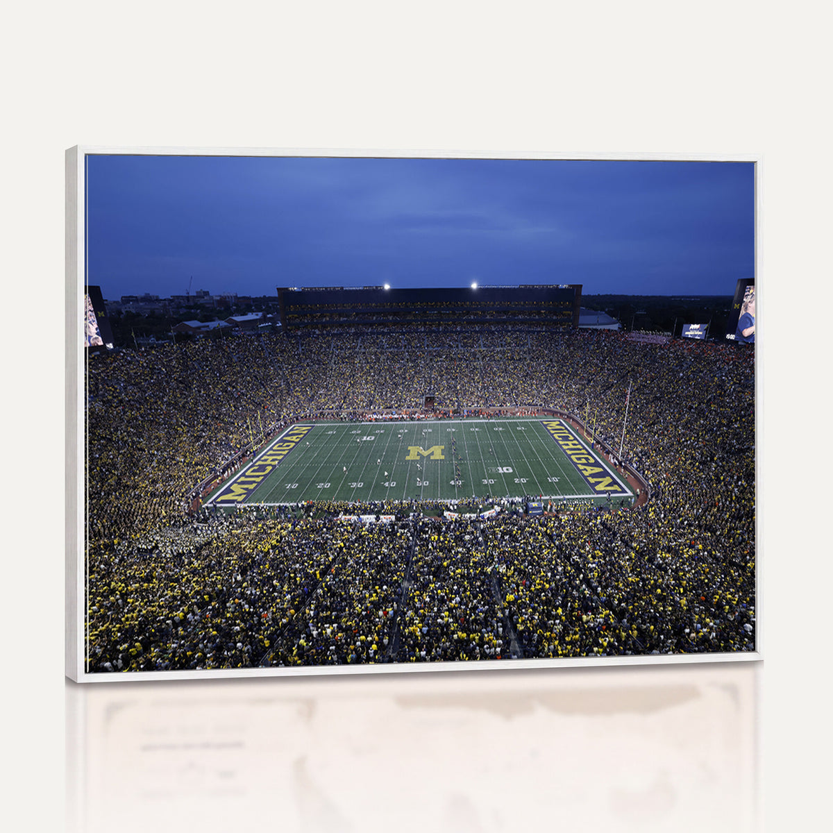 34202-MGV-CV-36X24 - University of Michigan Wolverines Football Team Print - Ann Arbor Michigan Stadium Wall Art Canvas