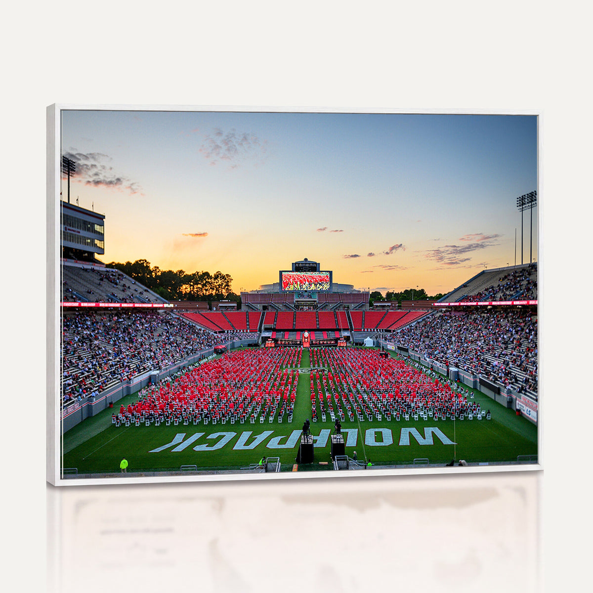 35266-MGV-CV-36X24 - NC State Wolfpack Football Team Print Wall Art - Raleigh Carter-Finley Stadium Wall Art Canvas Print
