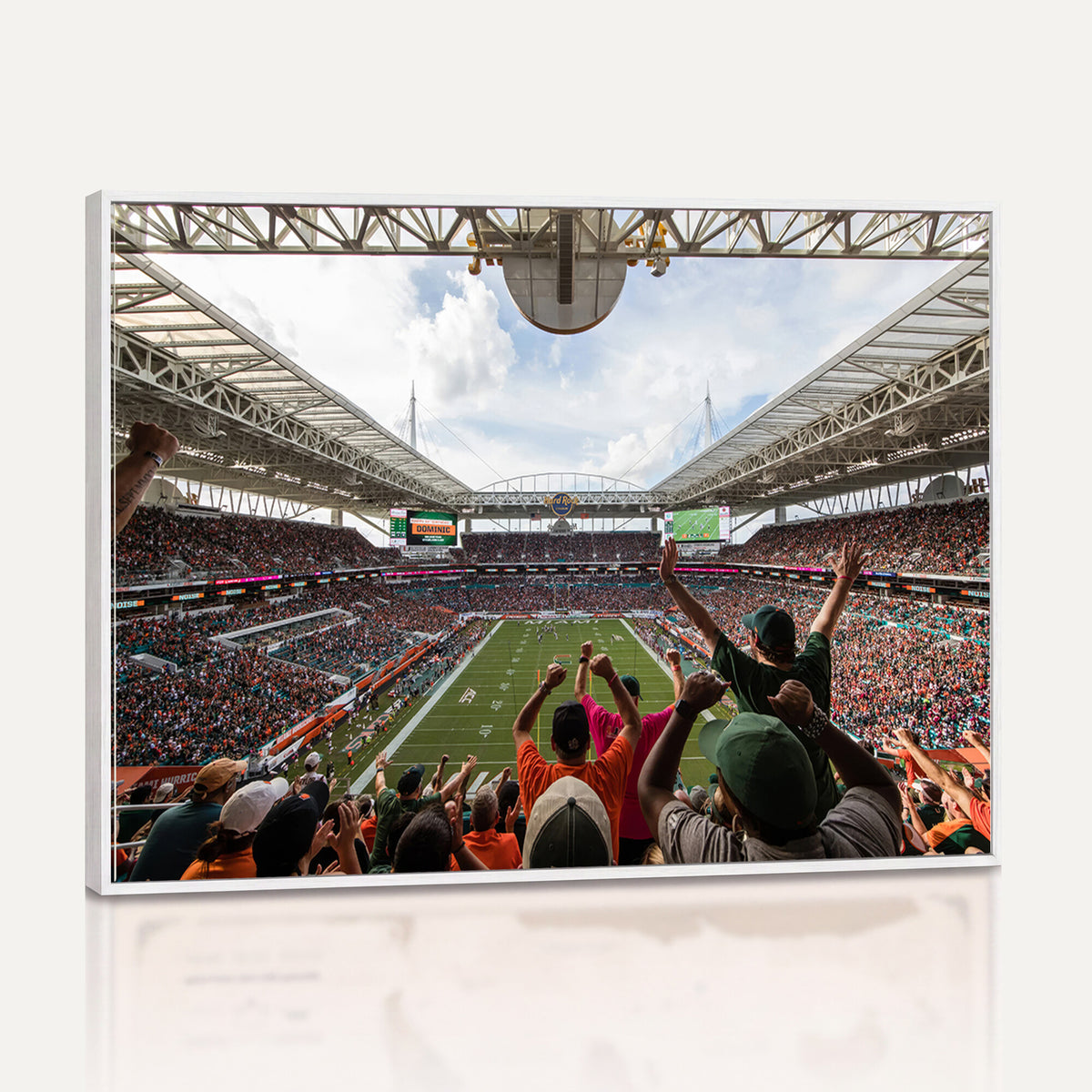 66239-PAN-FL-20X10 - Miami Hurricanes Football Team Wall Art Print - Miami Hard Rock Stadium Wall Art Canvas Print
