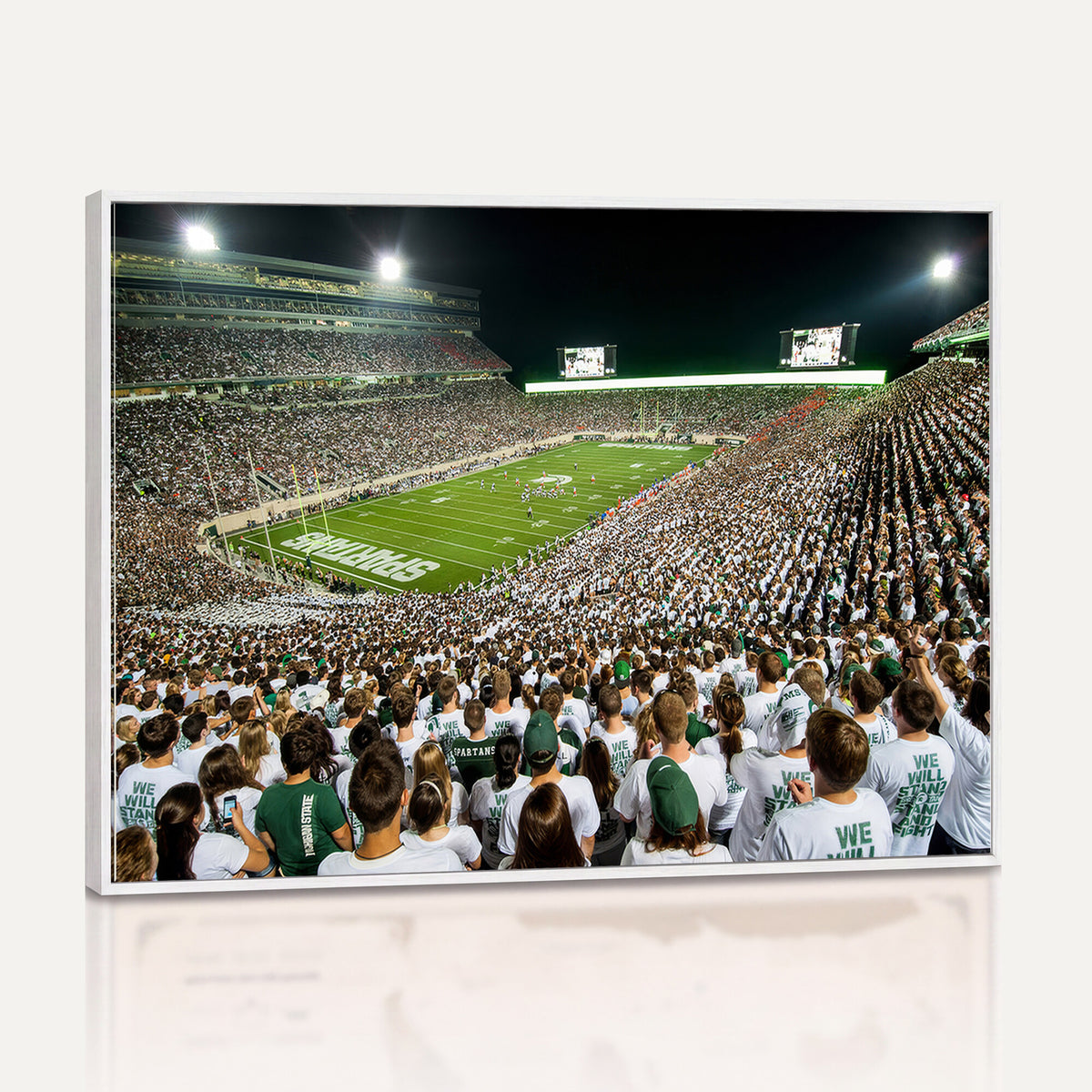 30457-PAN-FL-20X10 - Michigan State Spartans Football Canvas Print - East Lansing Spartan Stadium Wall Art Canvas Print
