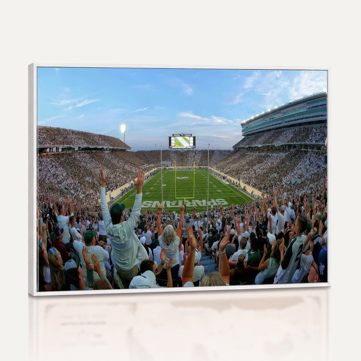 73105-PAN-FL-20X10 - Michigan State Spartans Football Team Art Print - East Lansing Spartan Stadium Wall Art Canvas Print