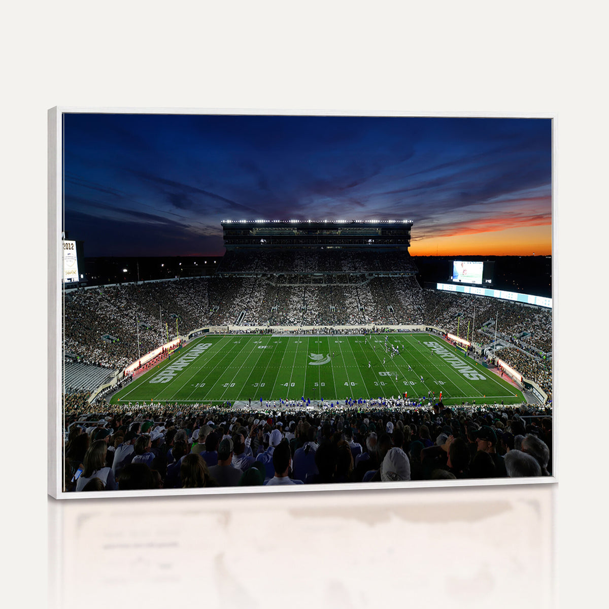 49074-PAN-FL-20X10 - Michigan State Spartans Football Team Print - East Lansing Spartan Stadium Canvas Print