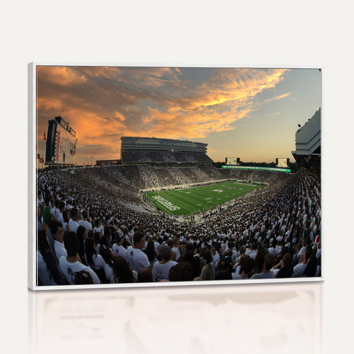 99155-PAN-FL-20X10 - Michigan State Spartans Football Team Print - East Lansing Spartan Stadium Wall Art Canvas Print