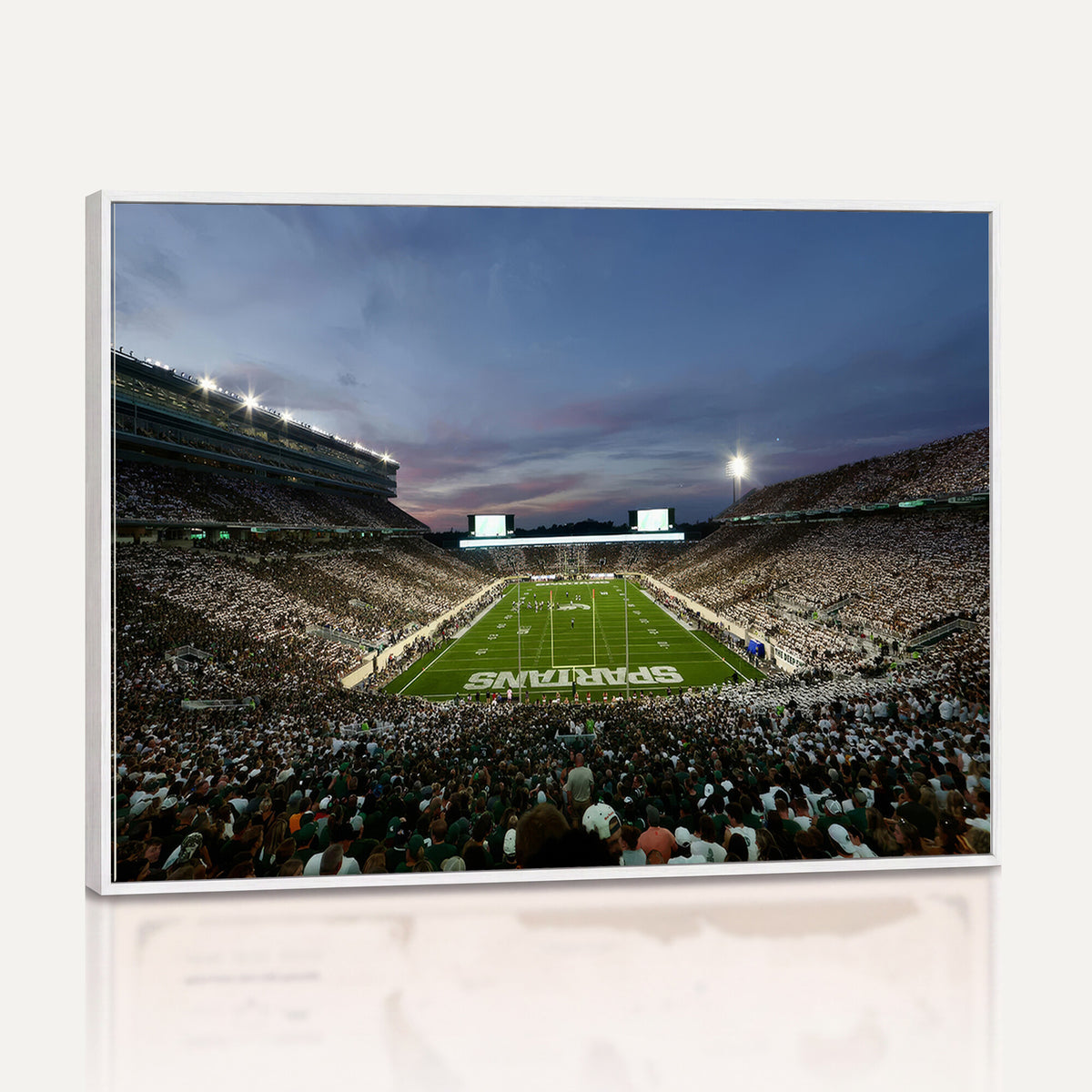 90831-PAN-FL-20X10 - Michigan State Spartans Football Team Print - East Lansing Spartan Stadium Canvas Print