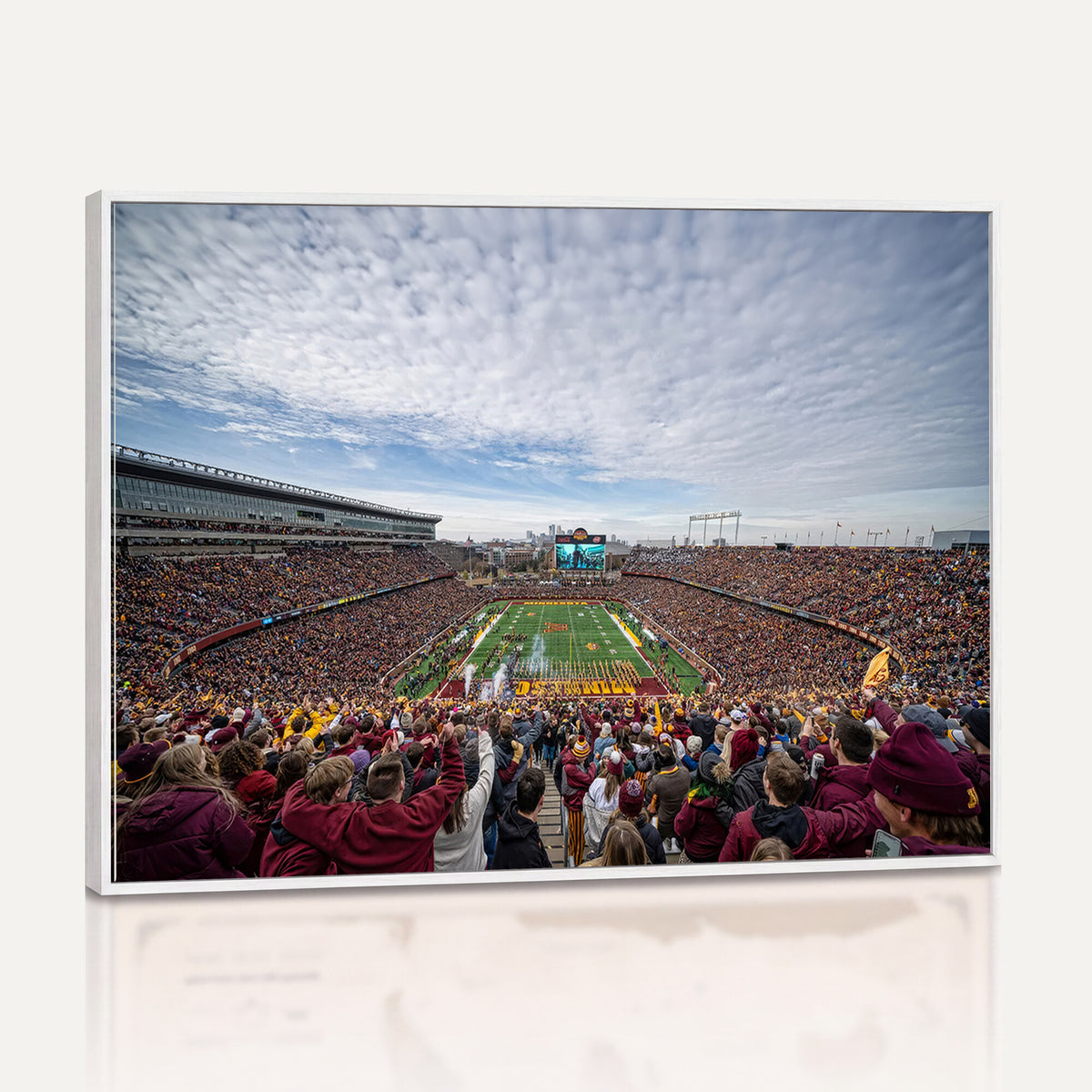 38459-PAN-FL-20X10 - University of Minnesota Golden Gophers Football Team Print - Minneapolis Huntington Bank Stadium Art