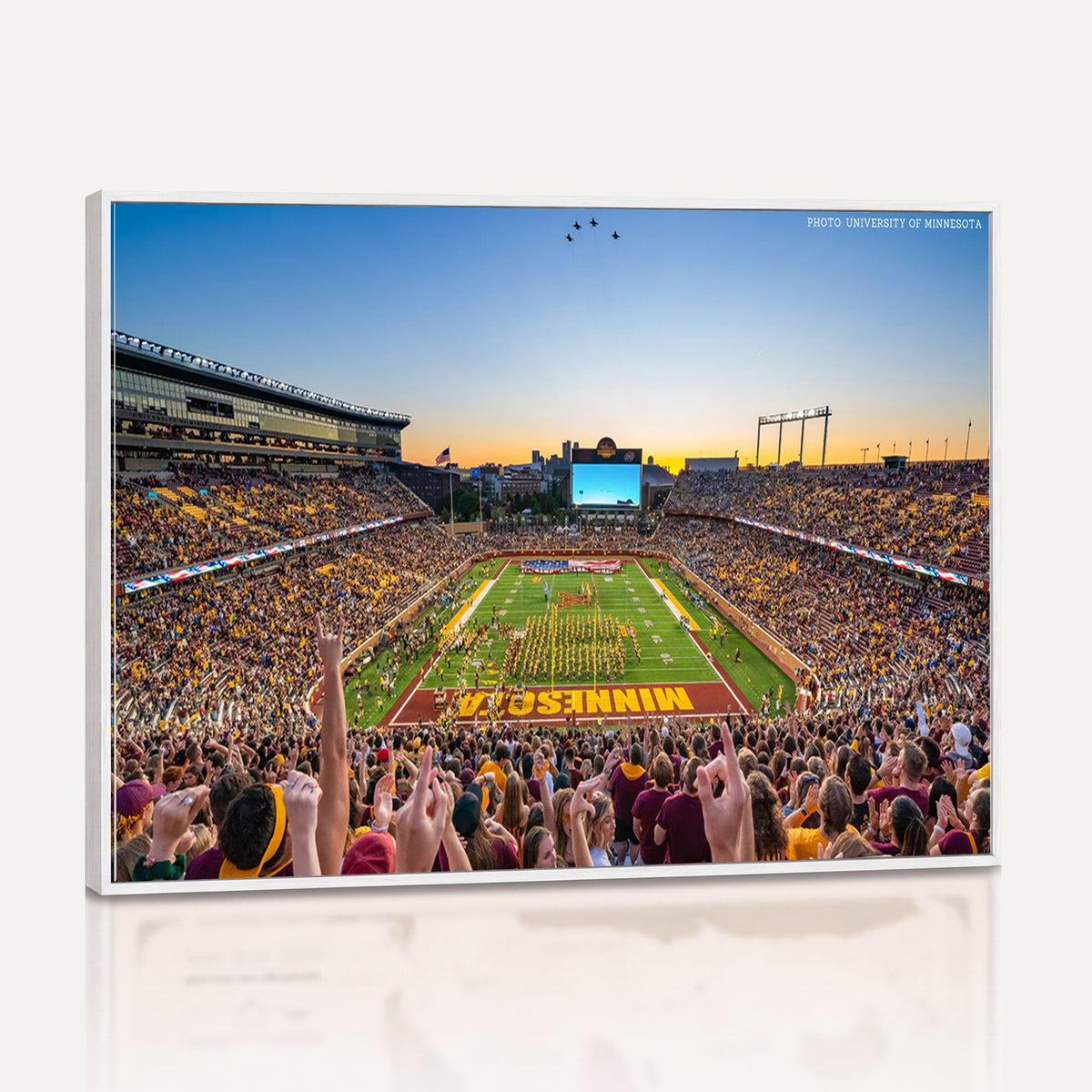 63452-PAN-FL-20X10 - University of Minnesota Golden Gophers Football Team Print - Minneapolis Huntington Bank Stadium